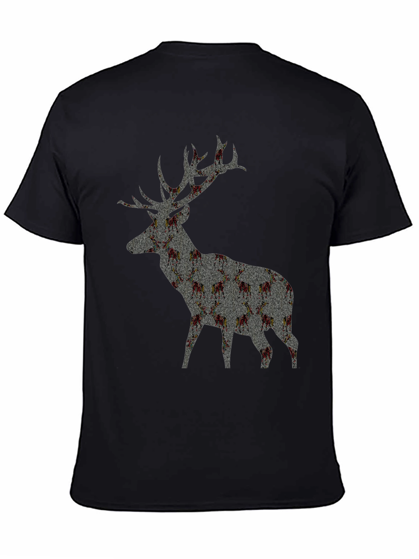 Deer Silhouette Graphic T-Shirt - Black