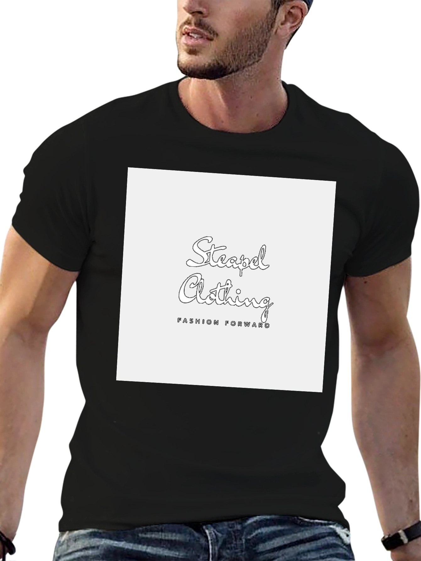 Stylish Black Graphic Tee - Steaped Clothing Fashion