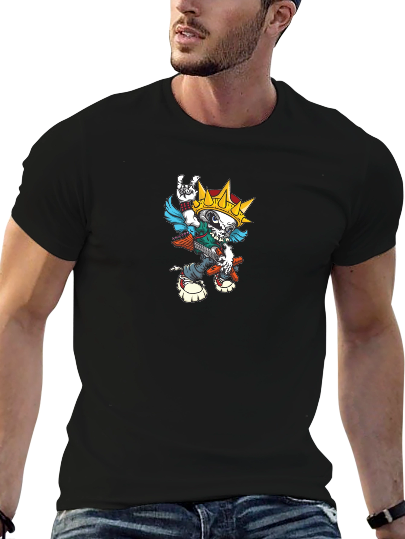 Skull King Graphic T-Shirt - Black Cotton Tee