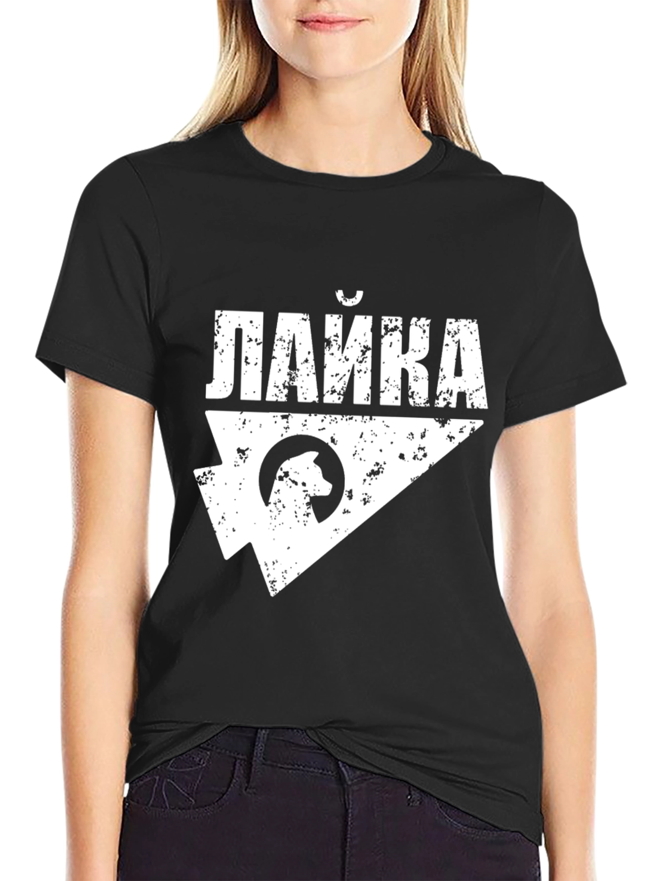 Laika Dog Space Mission Black T-Shirt