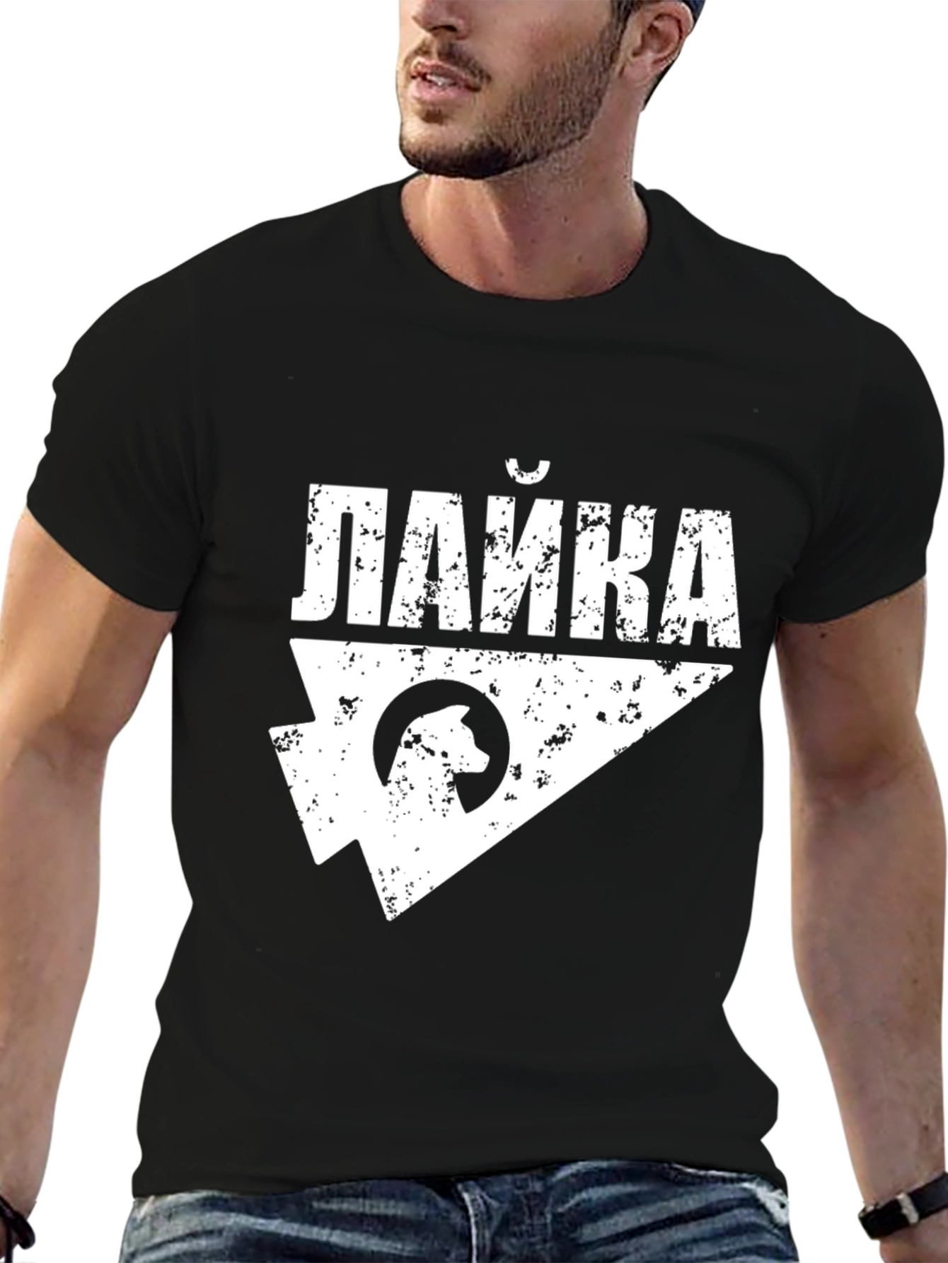 Laika Dog Space Mission Black T-Shirt