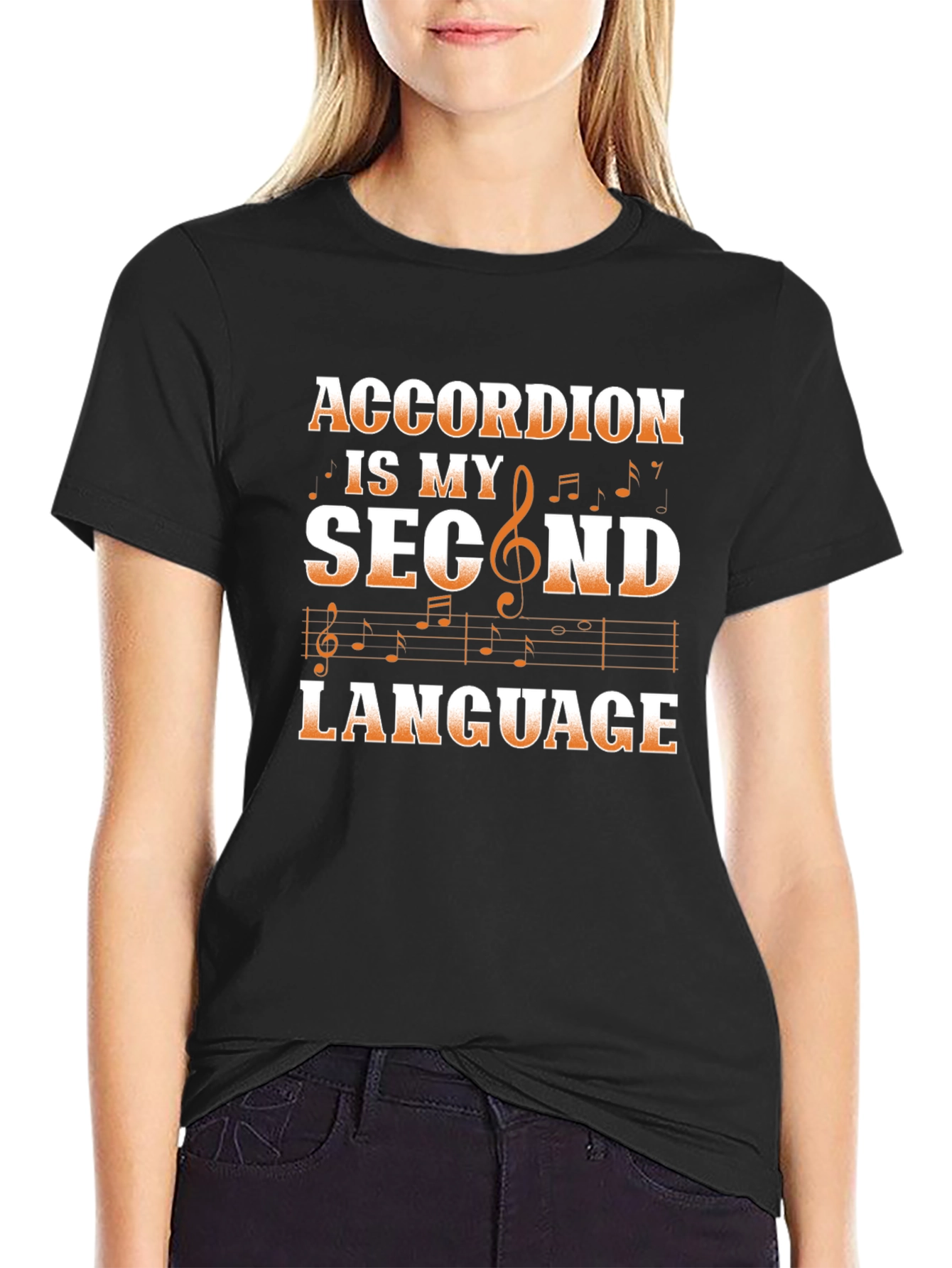 Accordion Second Language Graphic T-Shirt