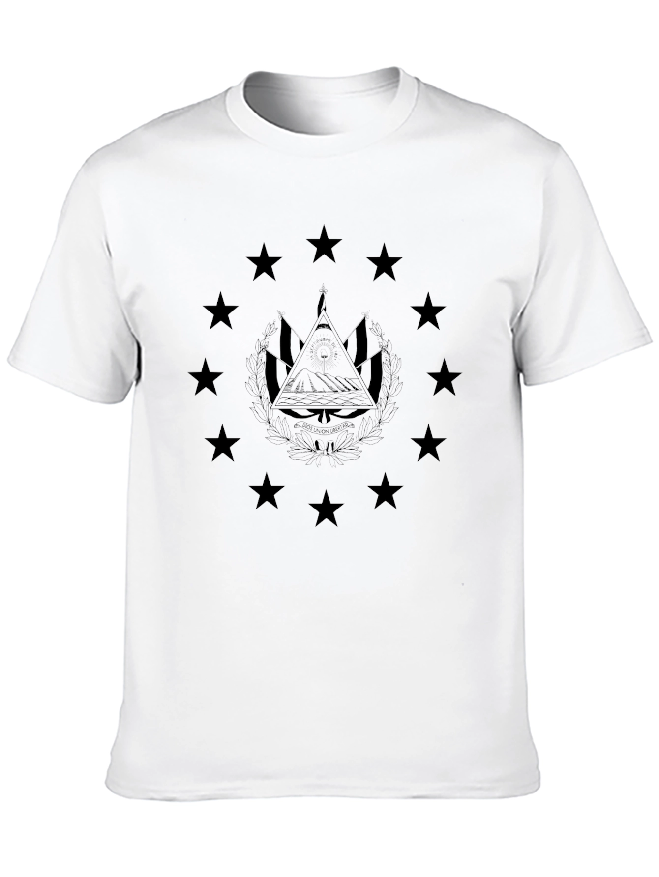 Mens Black T-Shirt with Pyramid Star Design