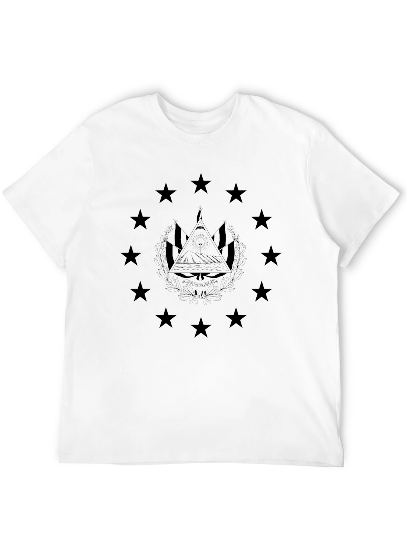 Mens Black T-Shirt with Pyramid Star Design