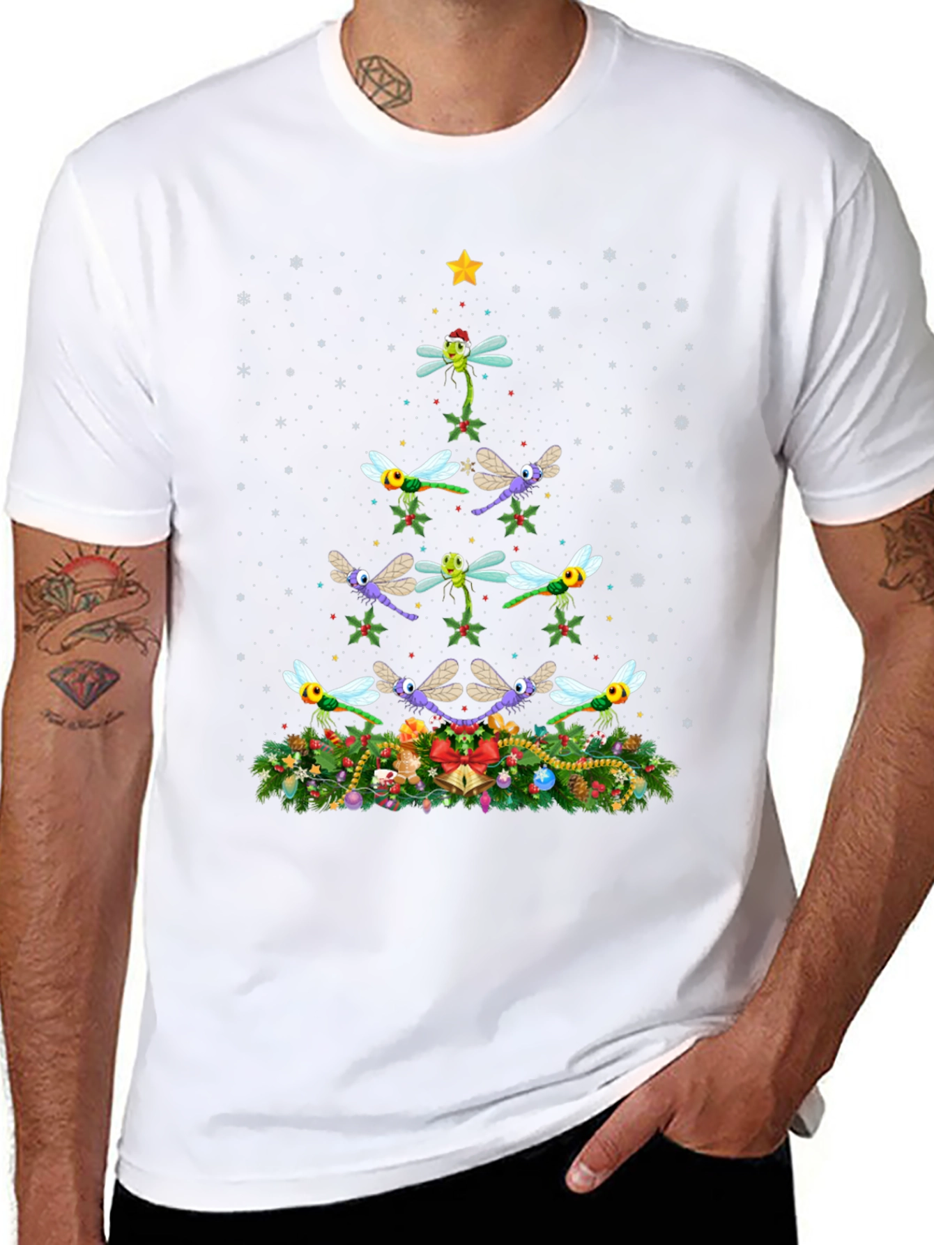 Dragonfly Christmas Tree T-Shirt