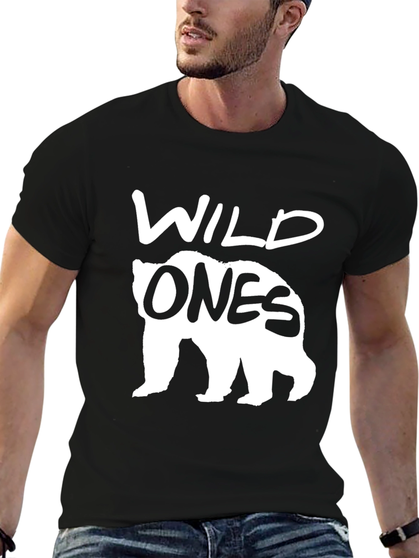 Wild Ones Bear Graphic Tee - Black Unisex T-Shirt