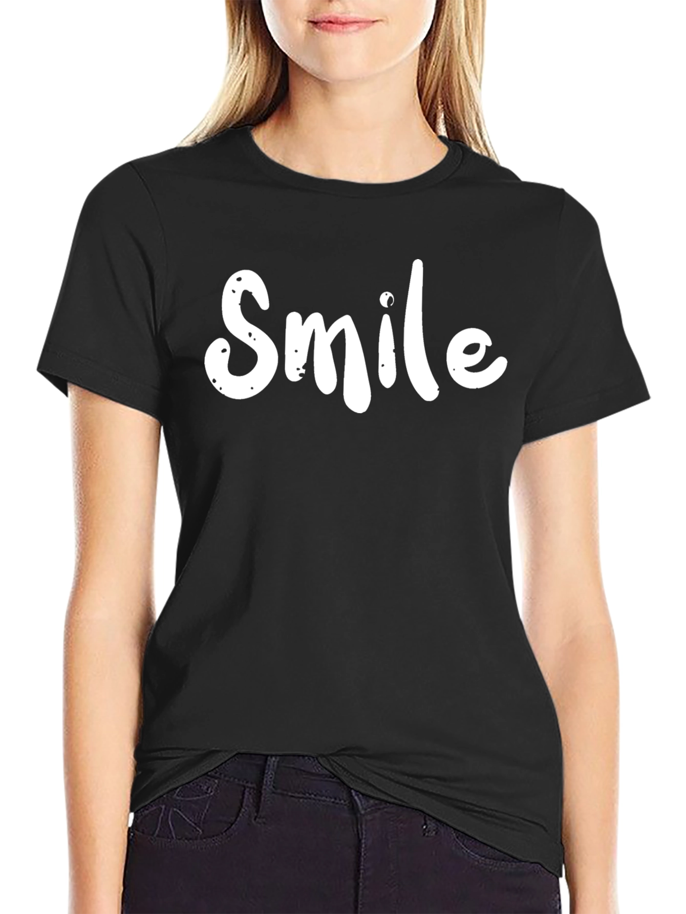 Smile Graphic Print Crew Neck T-Shirt