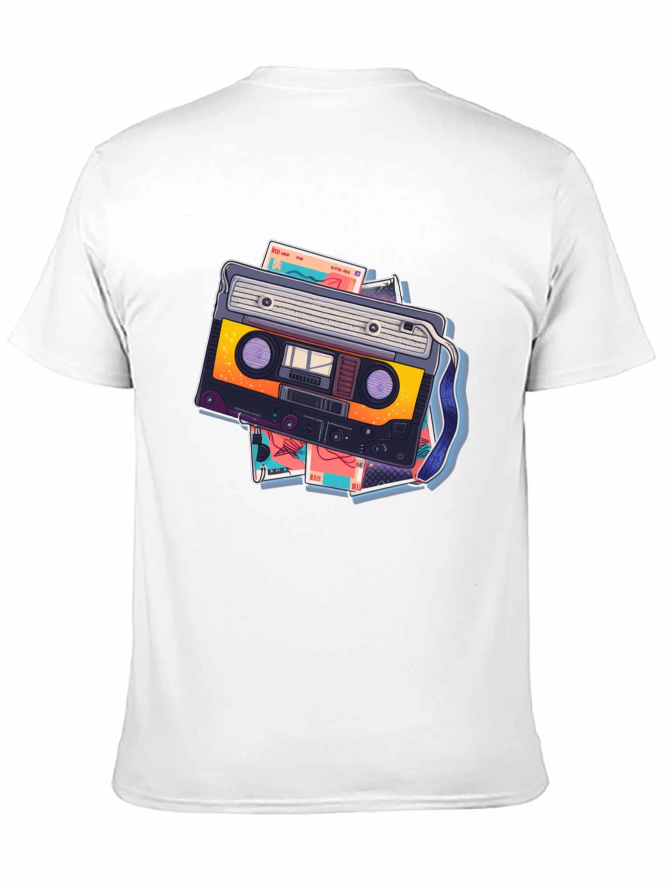 Retro Cassette Graphic T-Shirt - Black