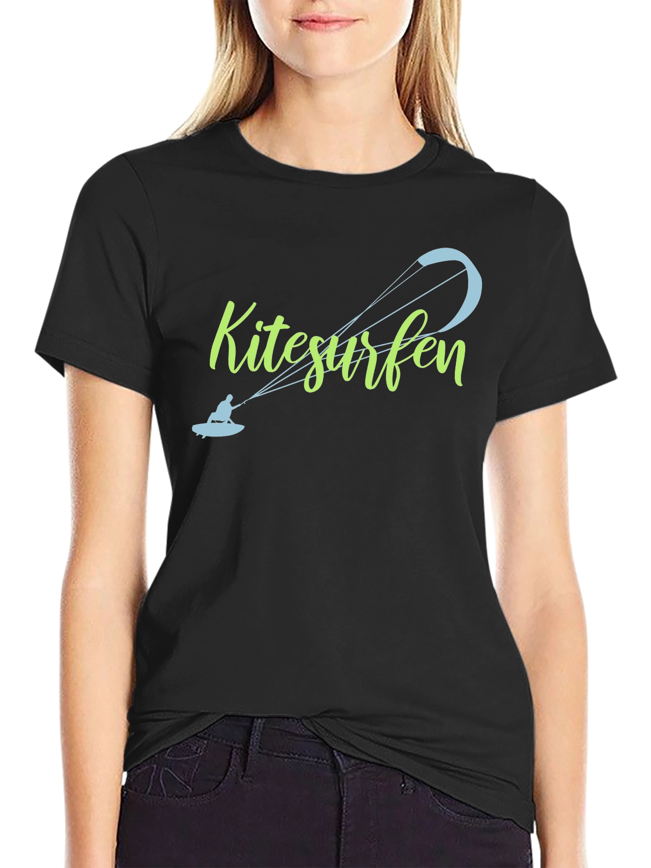 Kitesurfen Black T-Shirt - Unique Design