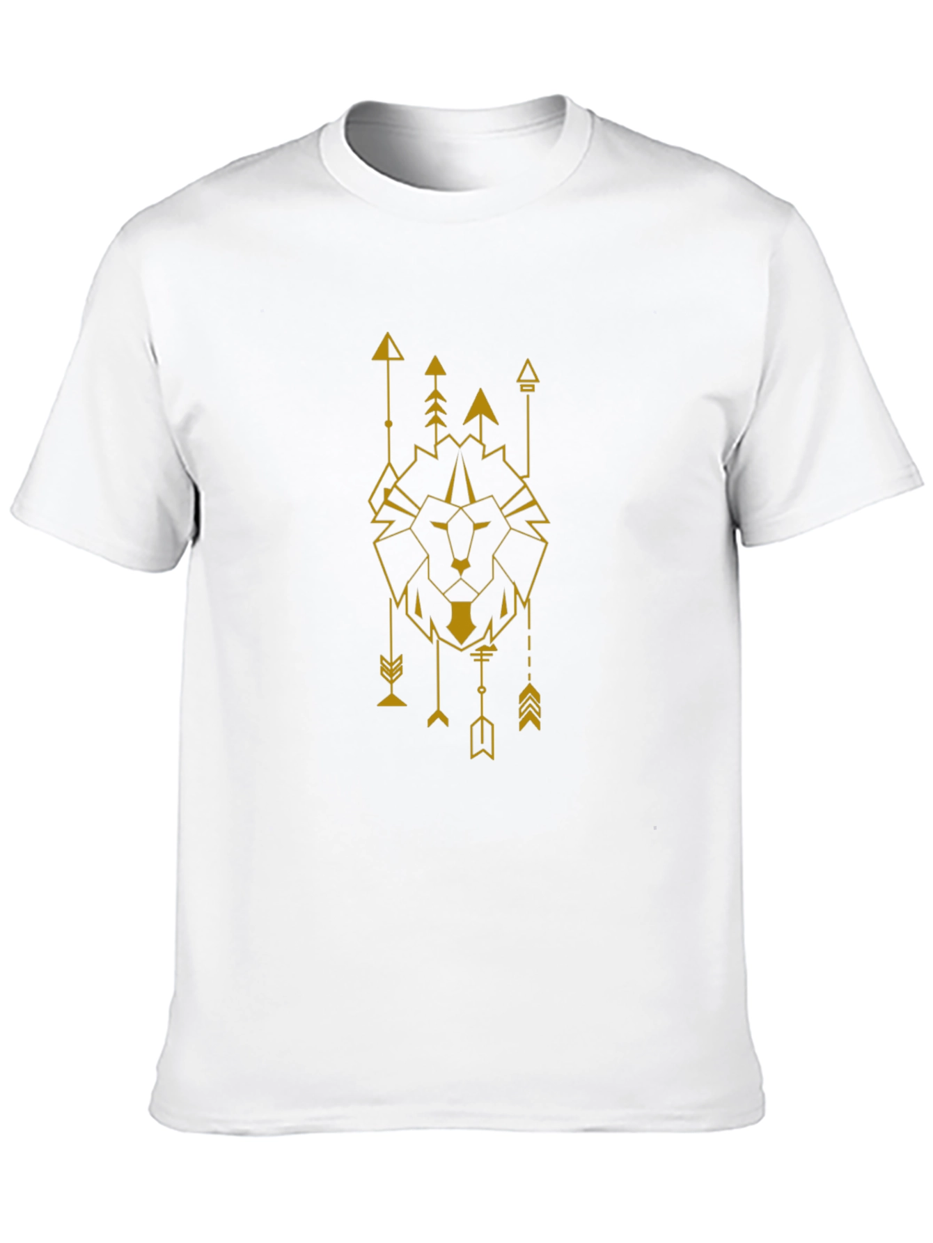 Geometric Lion Graphic Tee - Black