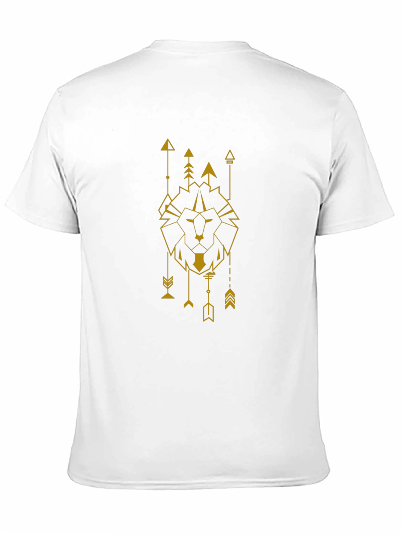 Geometric Lion Graphic Tee - Black