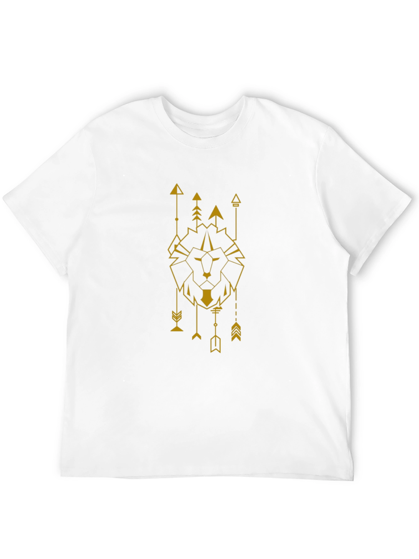 Geometric Lion Graphic Tee - Black