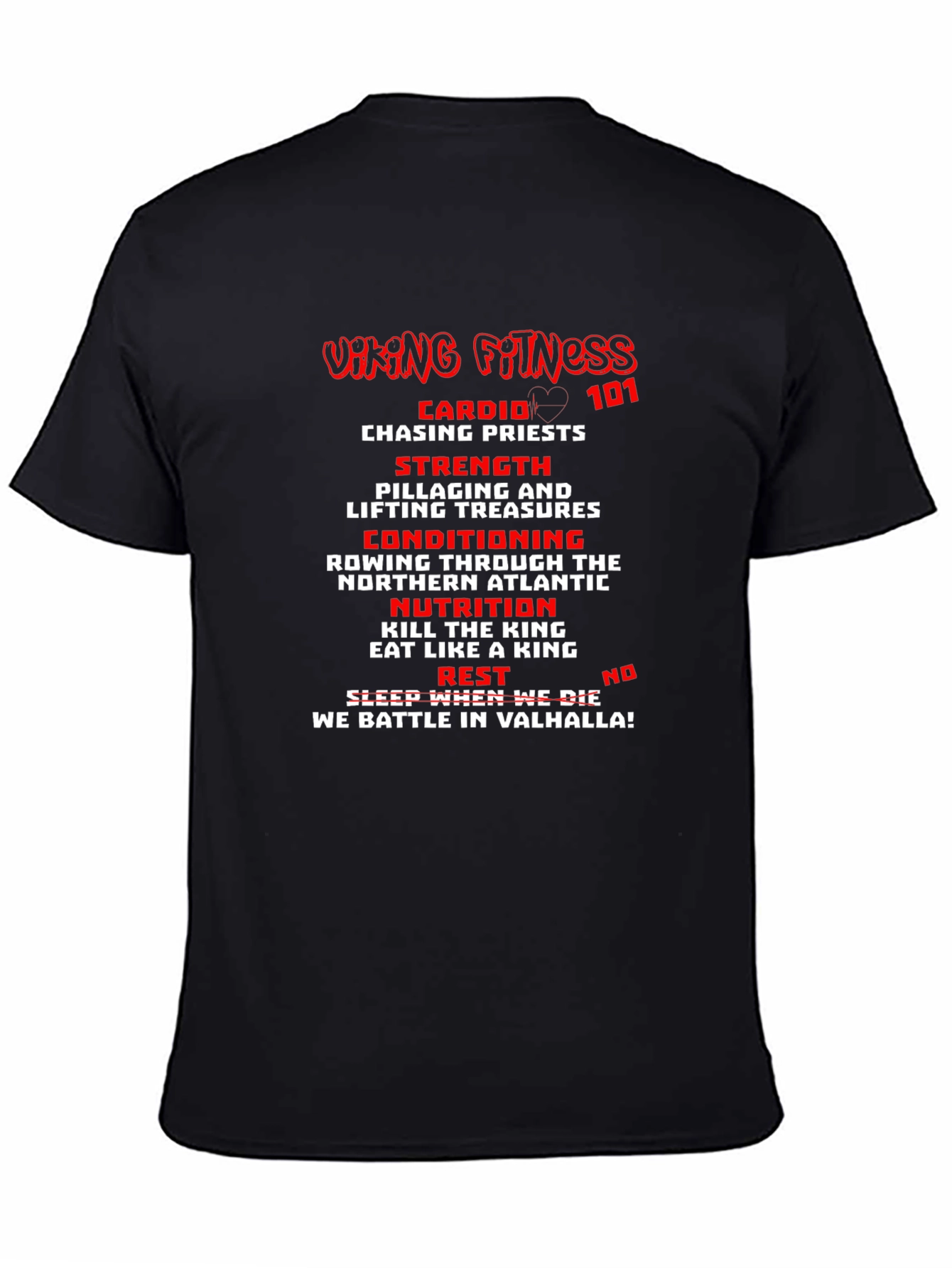 Viking Fitness T-Shirt: Cardio Strength and Valhalla!