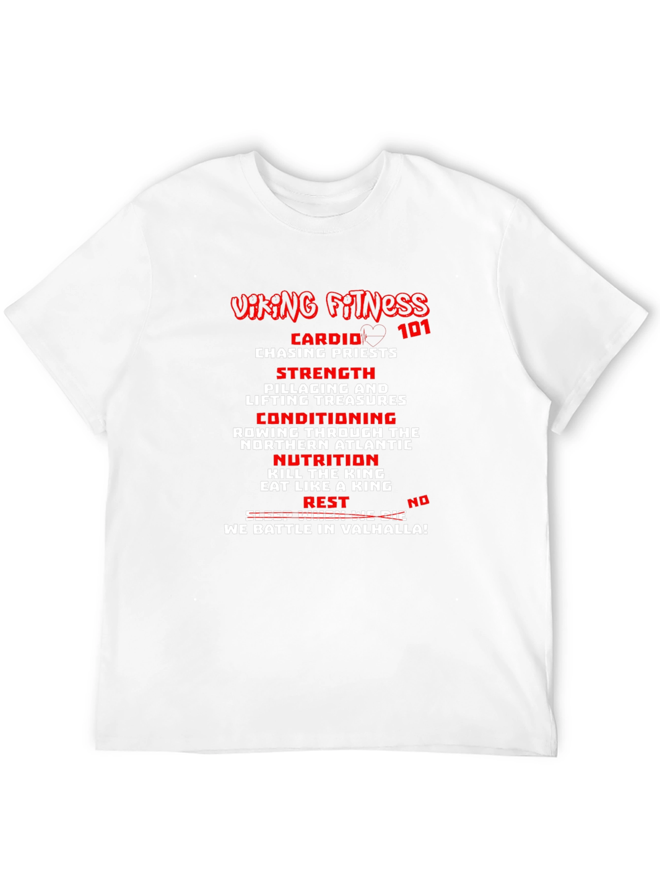 Viking Fitness T-Shirt: Cardio Strength and Valhalla!