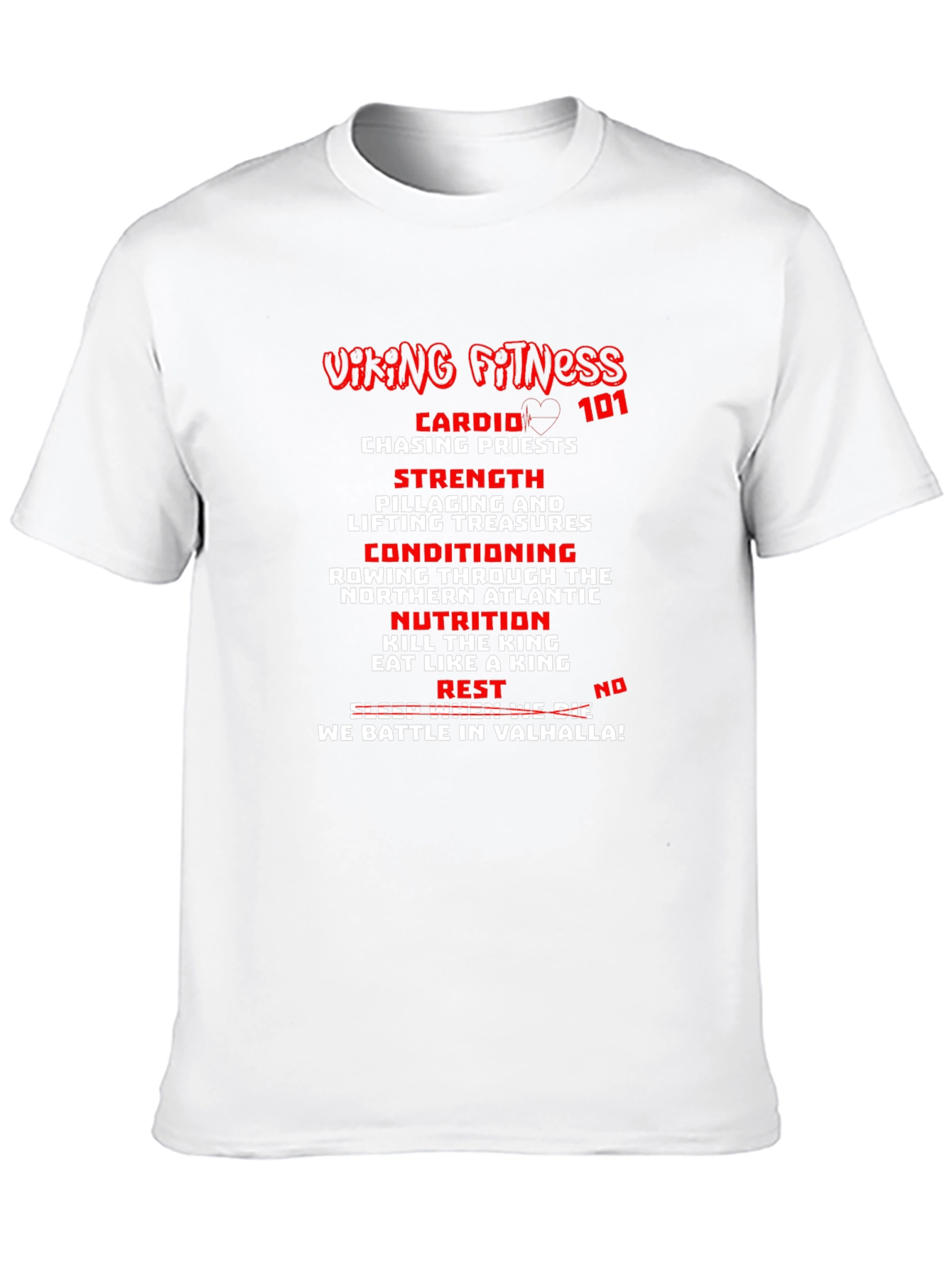 Viking Fitness T-Shirt: Cardio Strength and Valhalla!