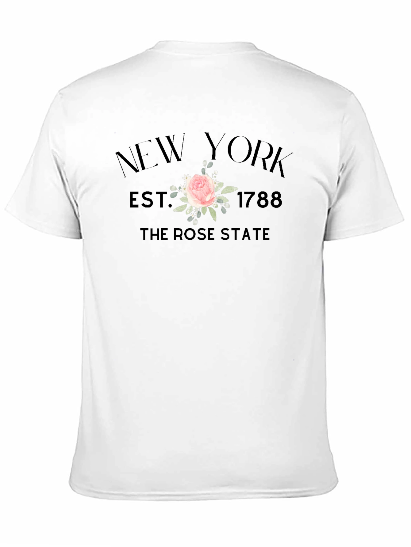 New York Rose State Graphic T-Shirt - Black