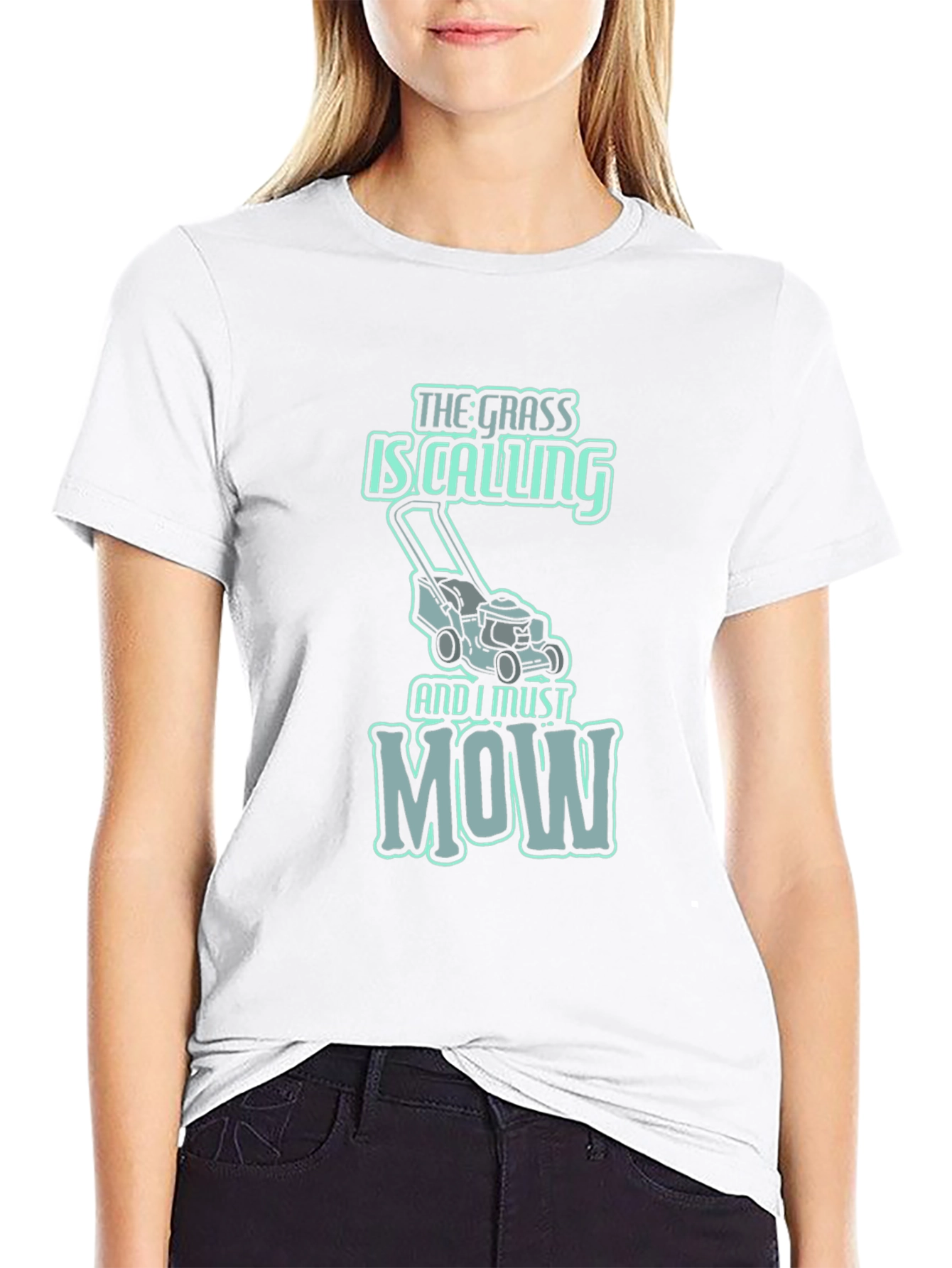 Funny Lawn Mowing T-Shirt - The Grass is Calling