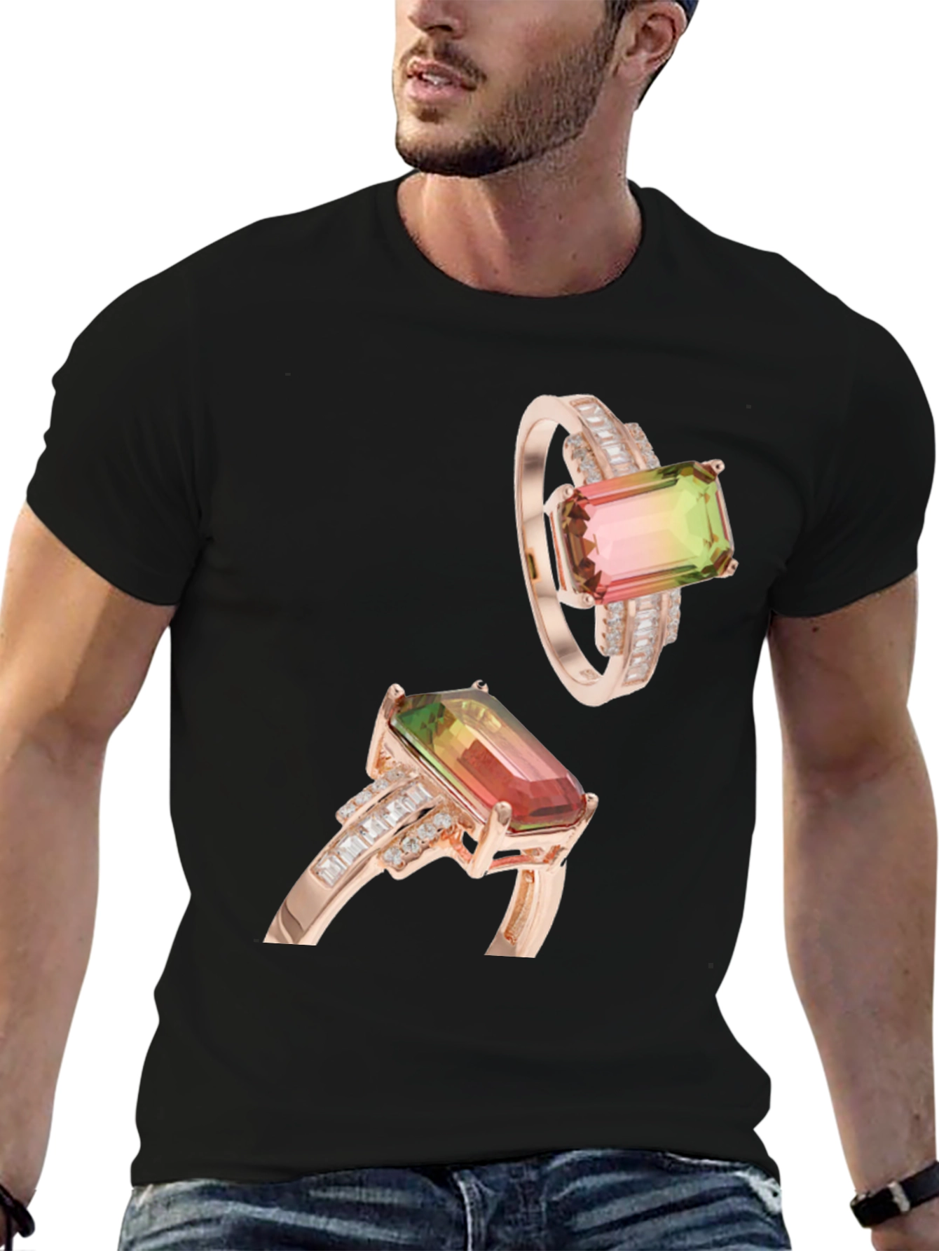 Stylish T-Shirt with Ring Graphic