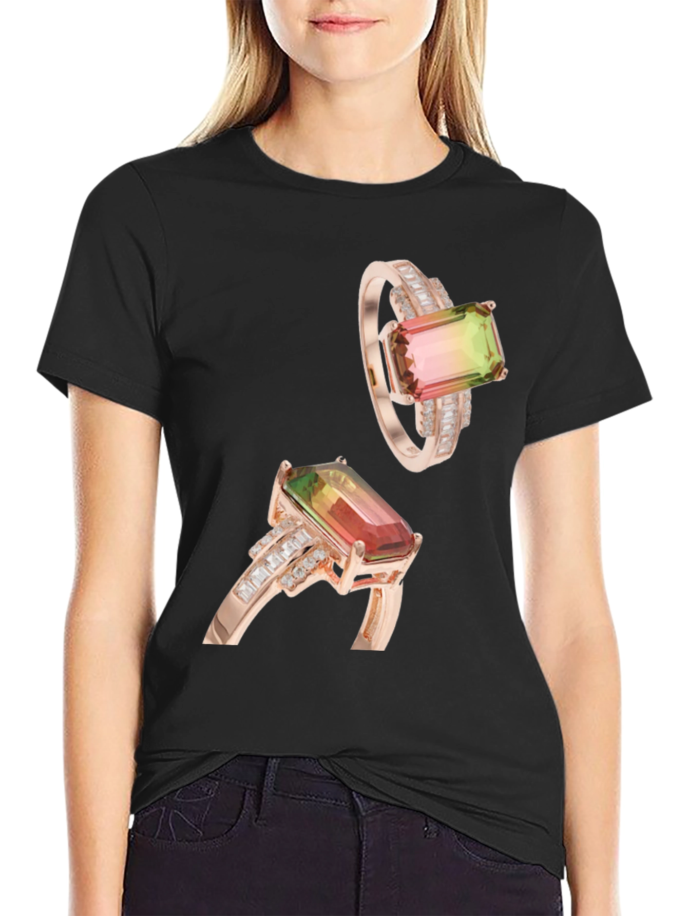 Stylish T-Shirt with Ring Graphic