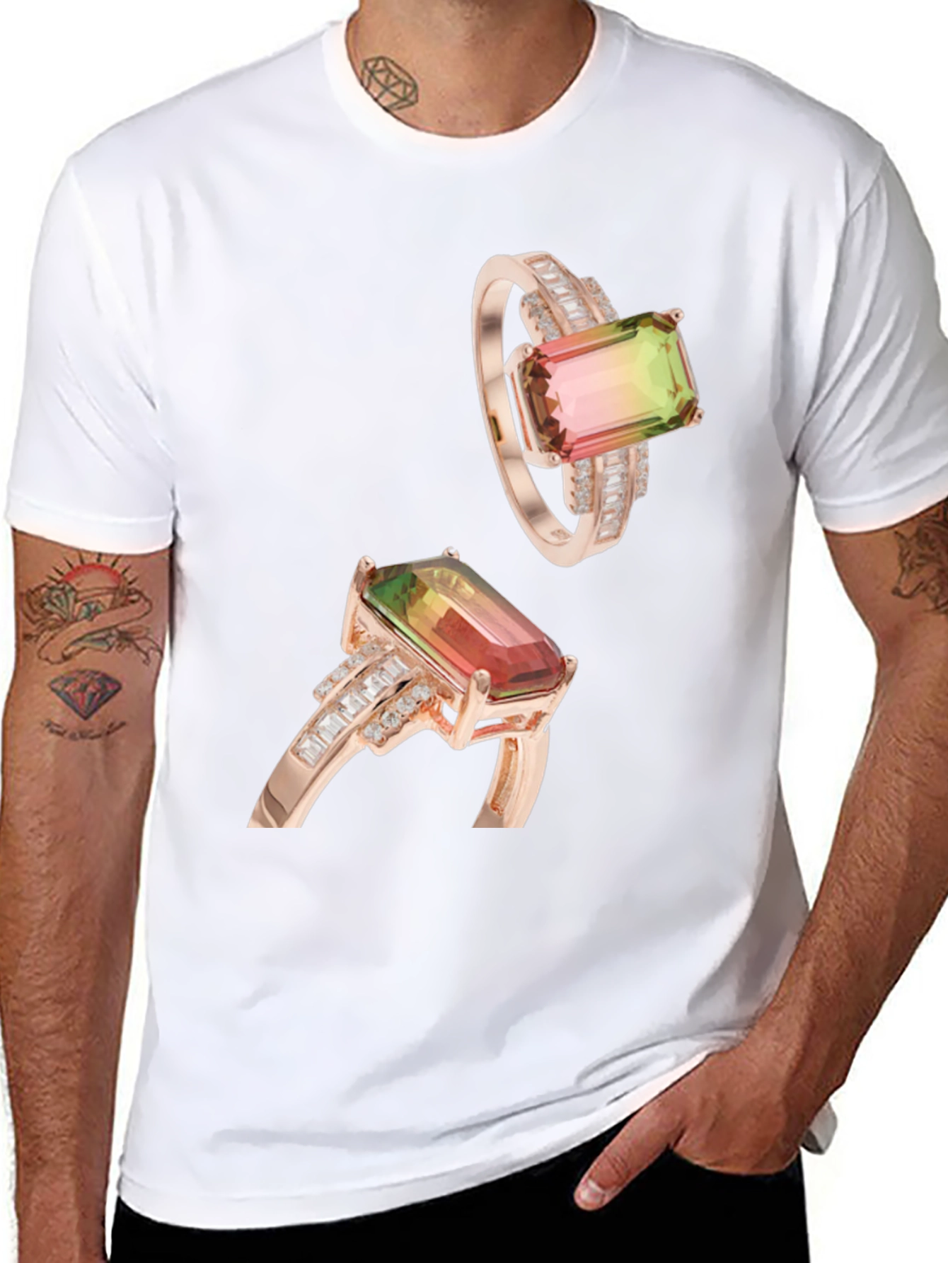 Stylish T-Shirt with Ring Graphic