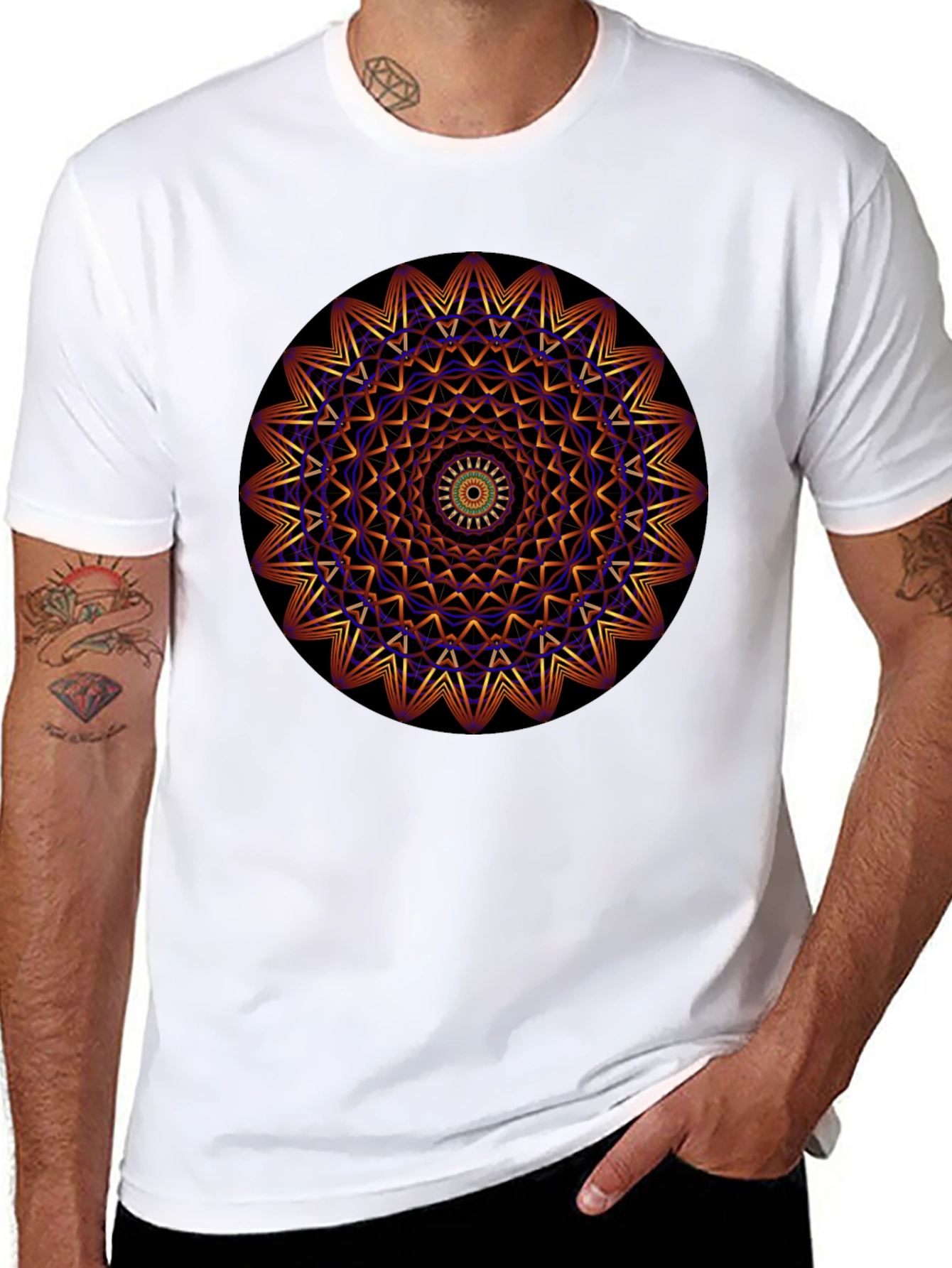 Geometric Mandala Graphic Print T-Shirt