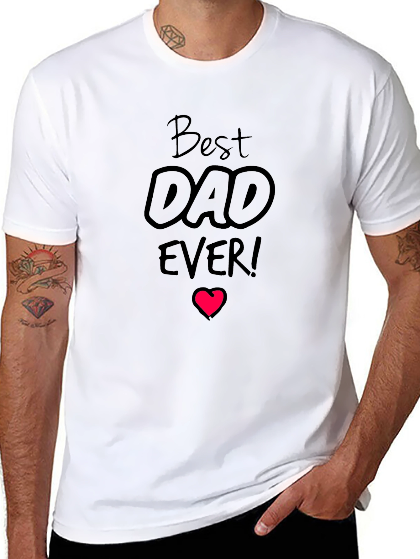 Best Dad Ever Graphic Tee - Black Cotton T-Shirt