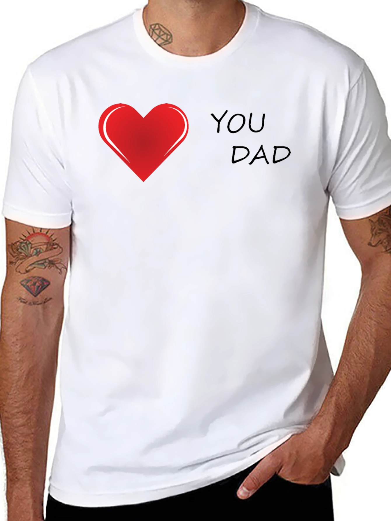 I Heart You Dad Black T-Shirt