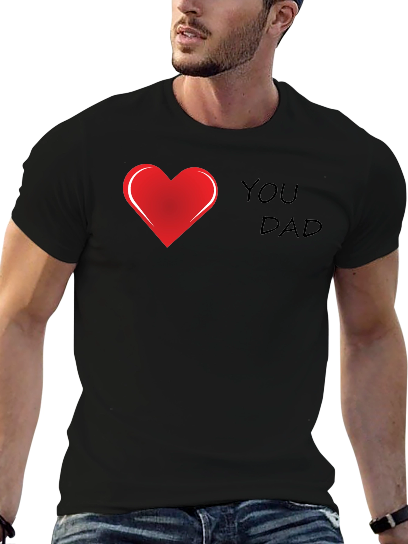 I Heart You Dad Black T-Shirt