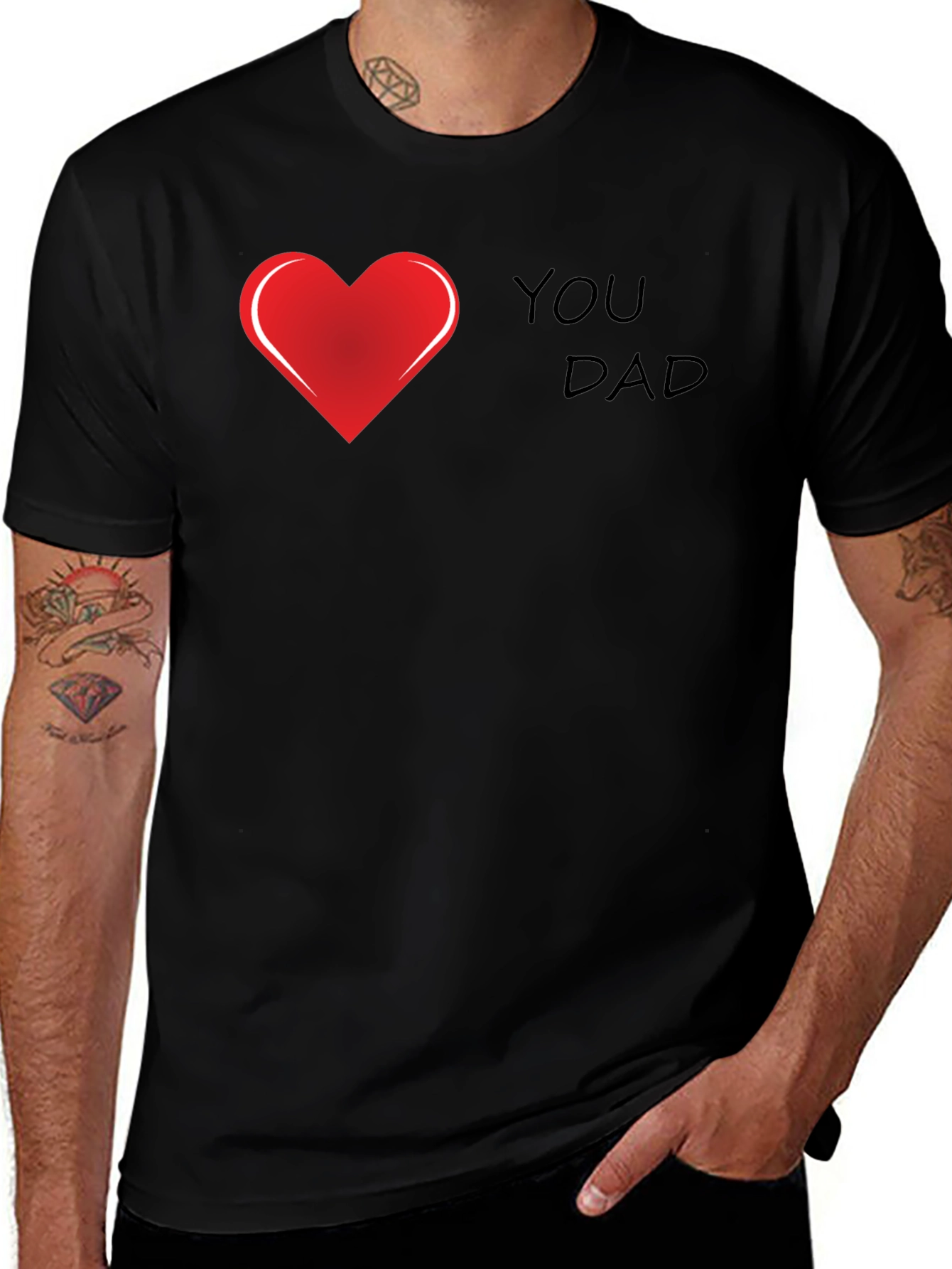 I Heart You Dad Black T-Shirt