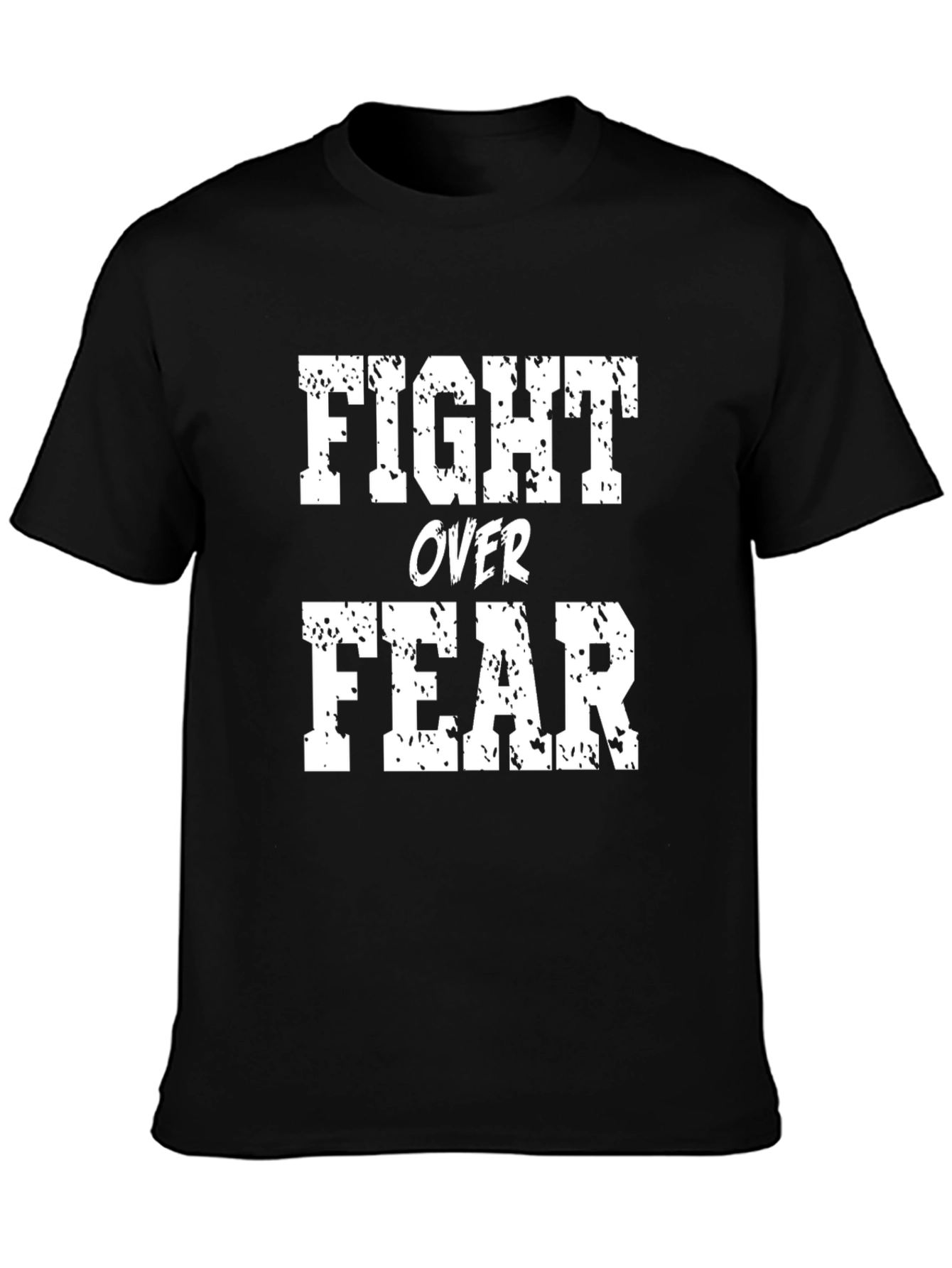 Fight Over Fear Graphic Tee - Motivational Black T-Shirt