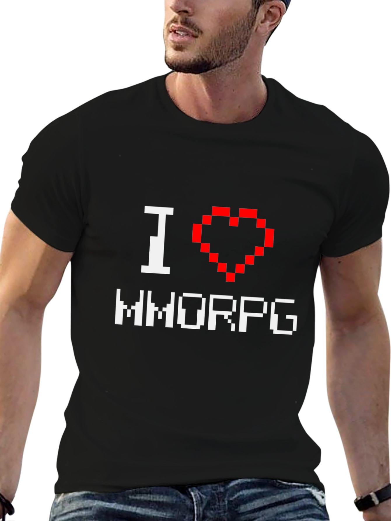 I Heart MMORPG Gamer T-Shirt - Black