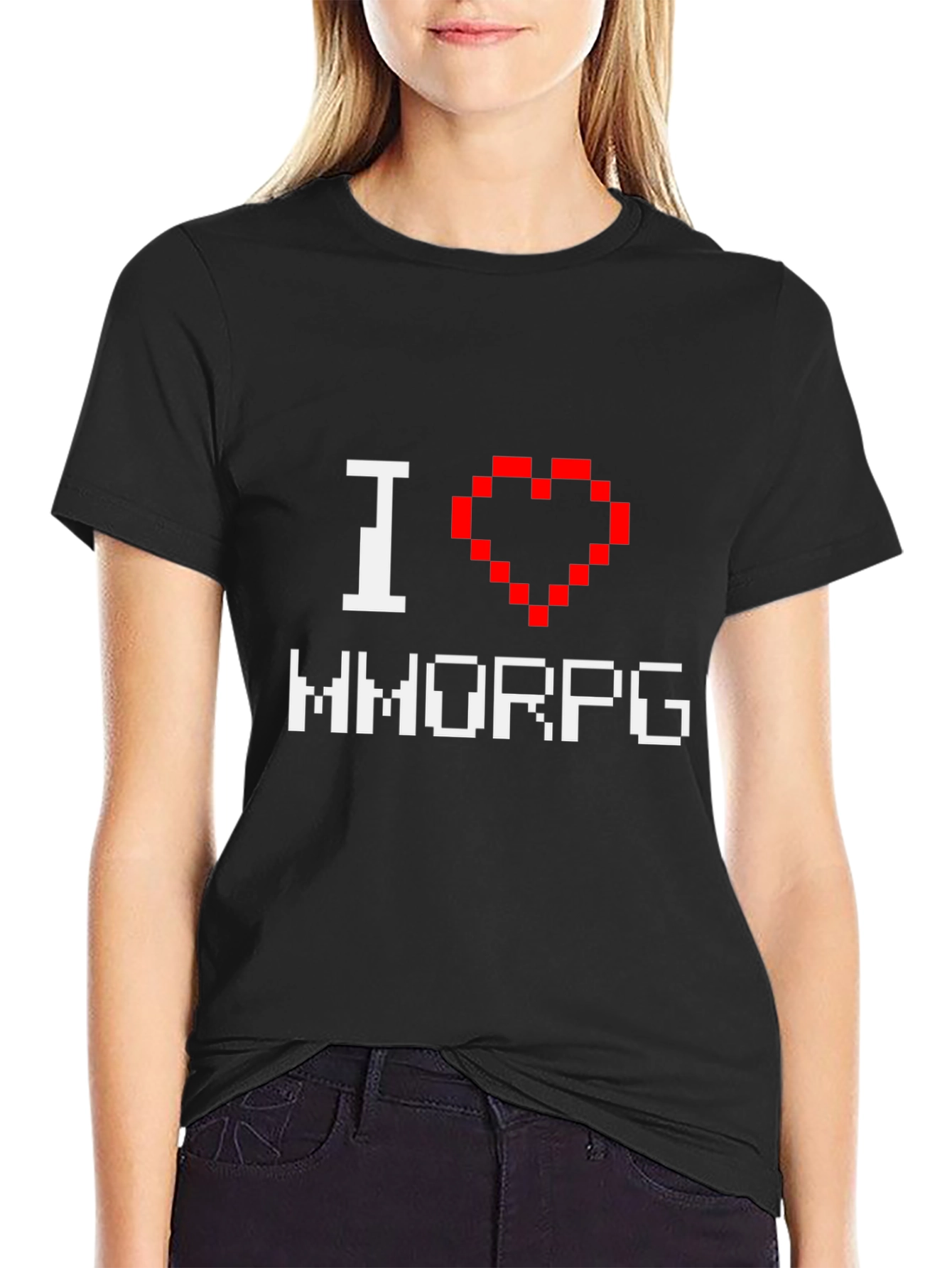 I Heart MMORPG Gamer T-Shirt - Black