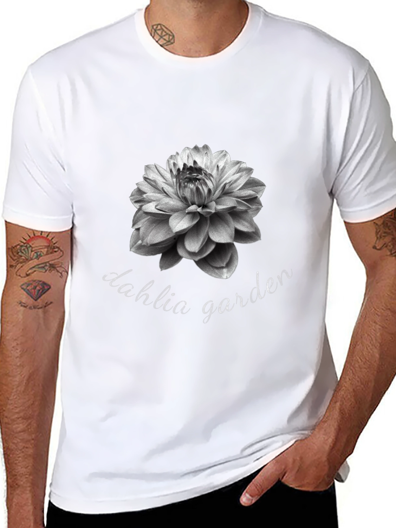 Dahlia Garden Black T-Shirt
