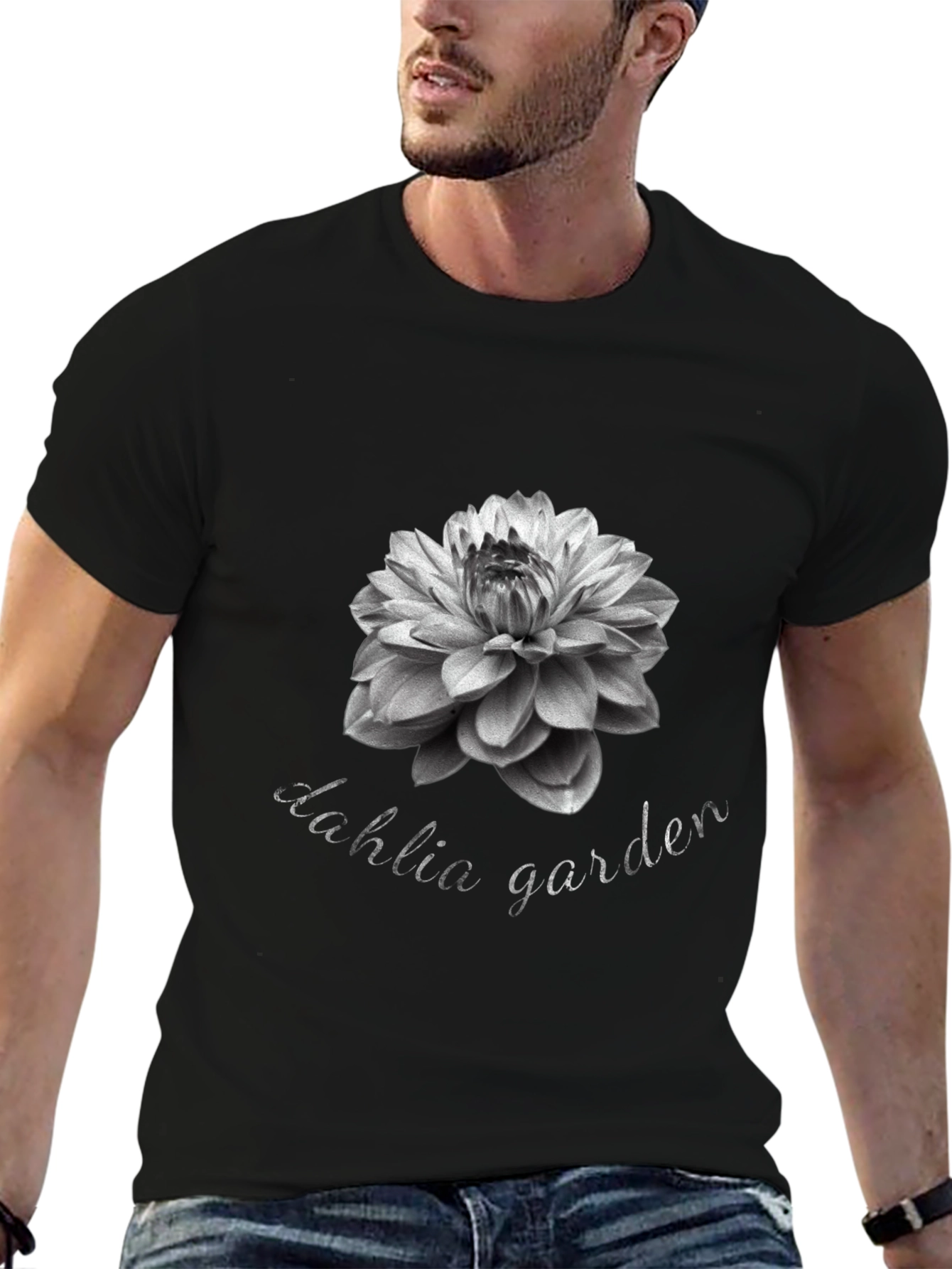 Dahlia Garden Black T-Shirt