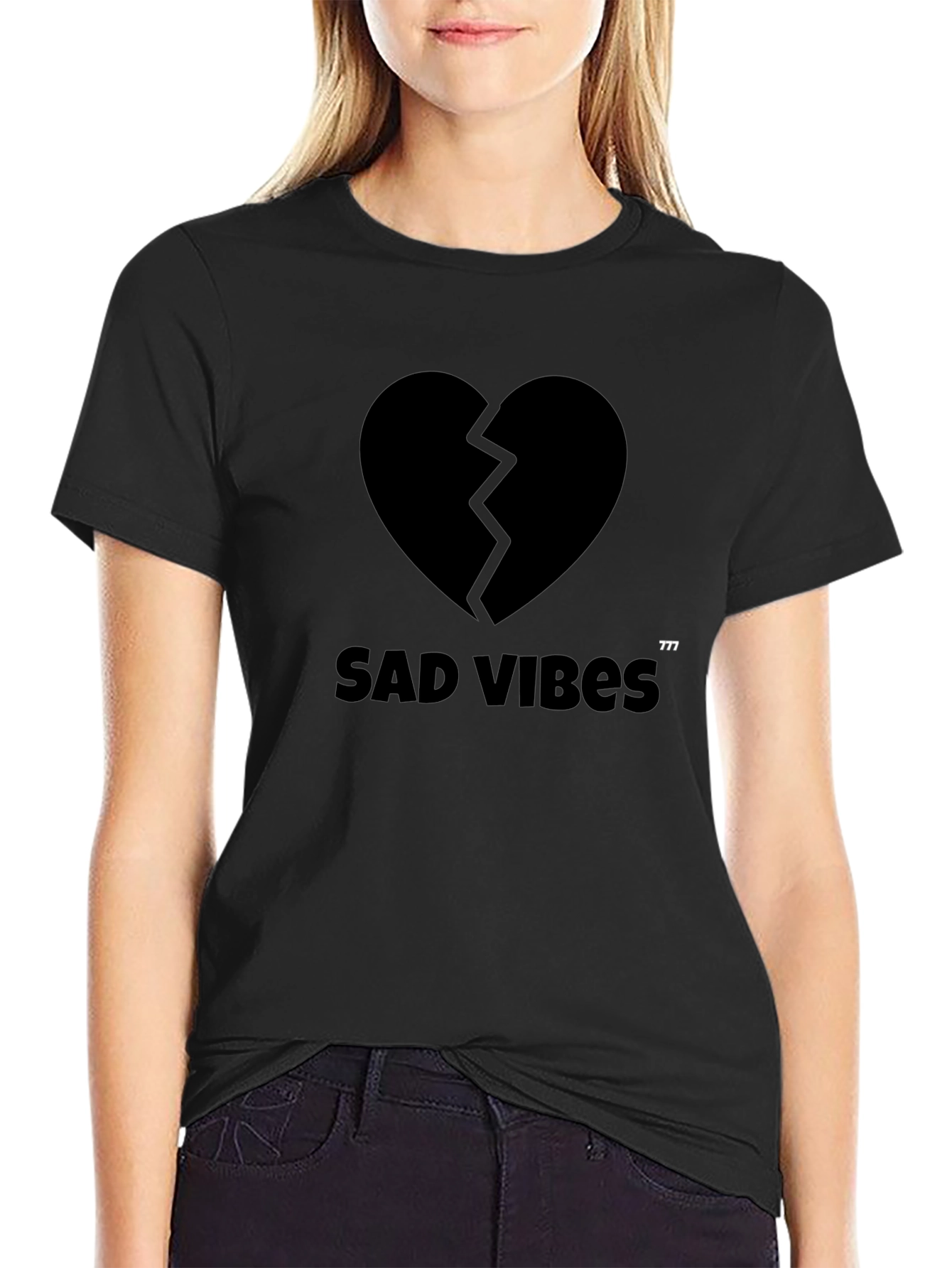 Sad Vibes Black Graphic Tee