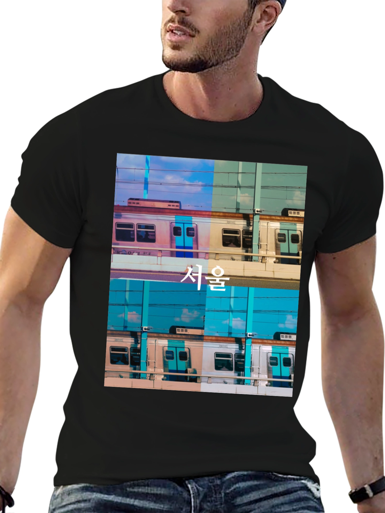 Seoul Train Graphic Tee - Urban Style