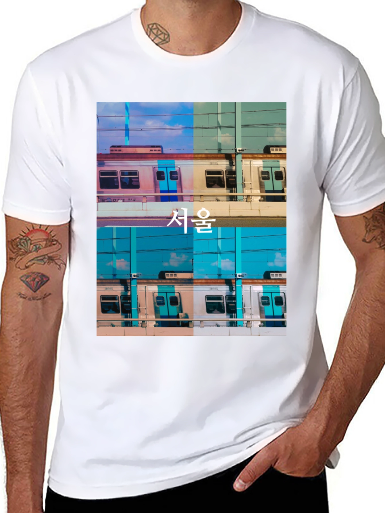 Seoul Train Graphic Tee - Urban Style