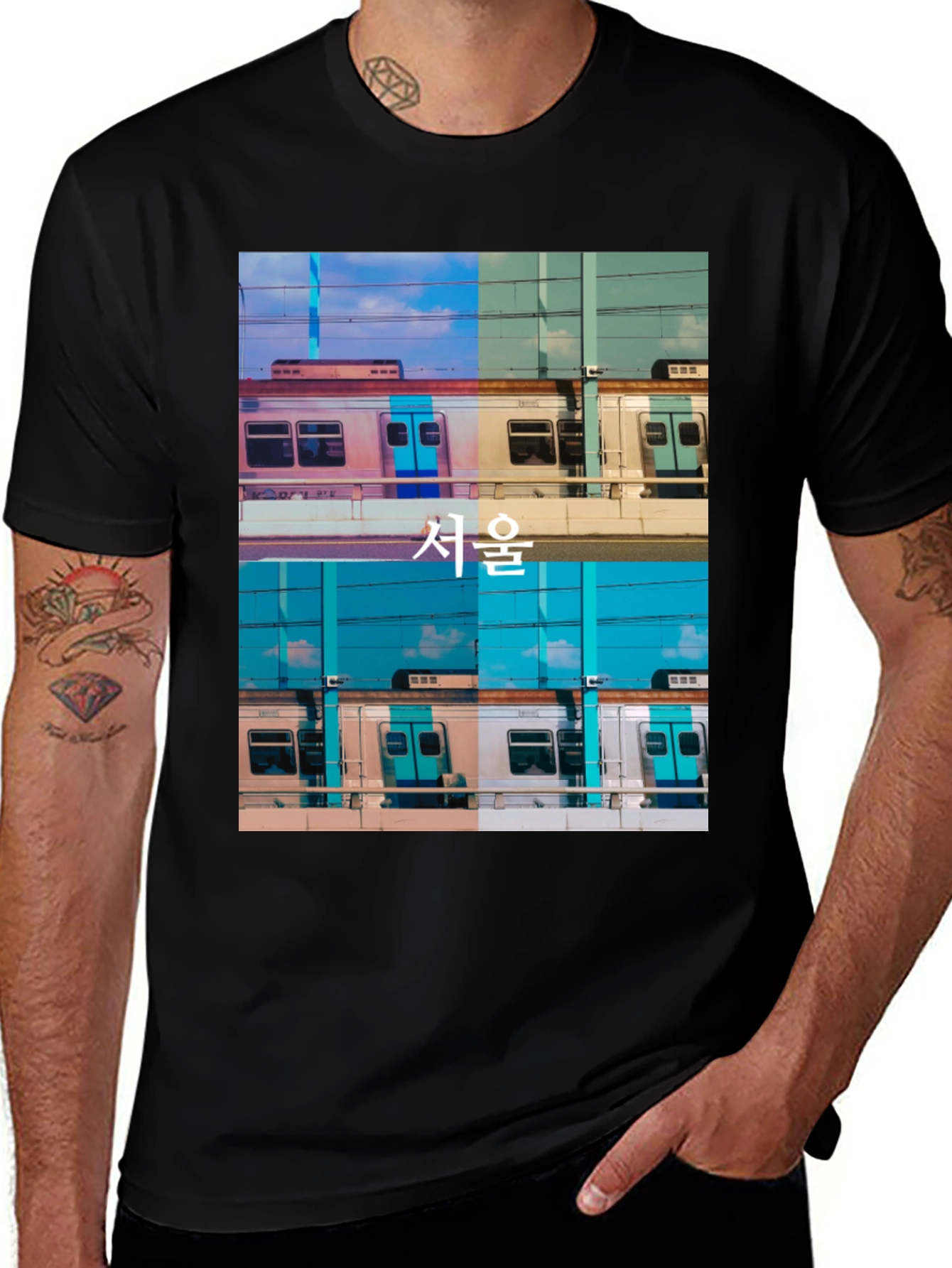 Seoul Train Graphic Tee - Urban Style