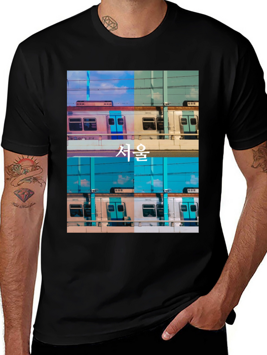 Seoul Train Graphic Tee - Urban Style