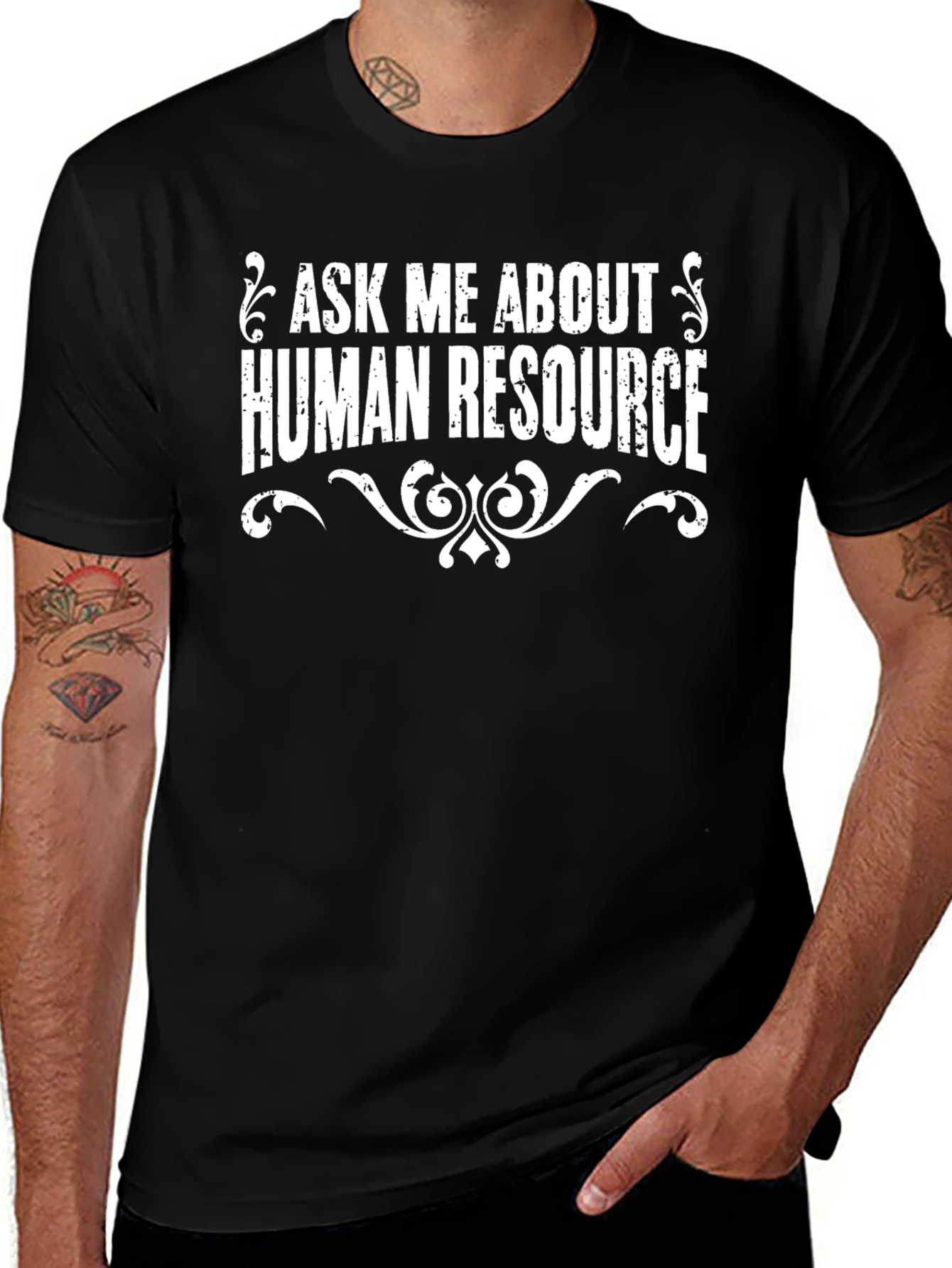 Ask Me About Human Resources Black T-Shirt
