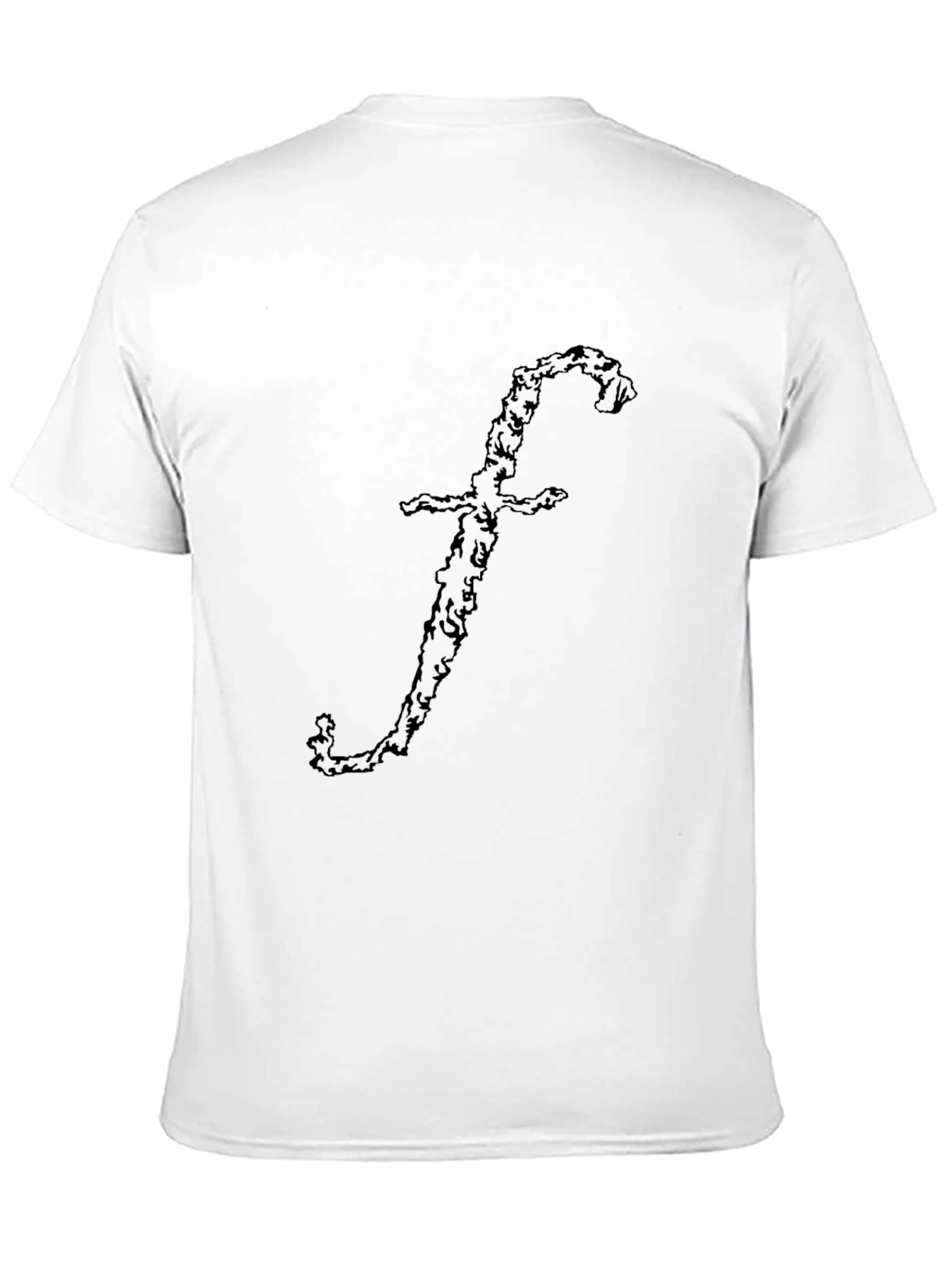 Unique F Letter Design Black T-Shirt