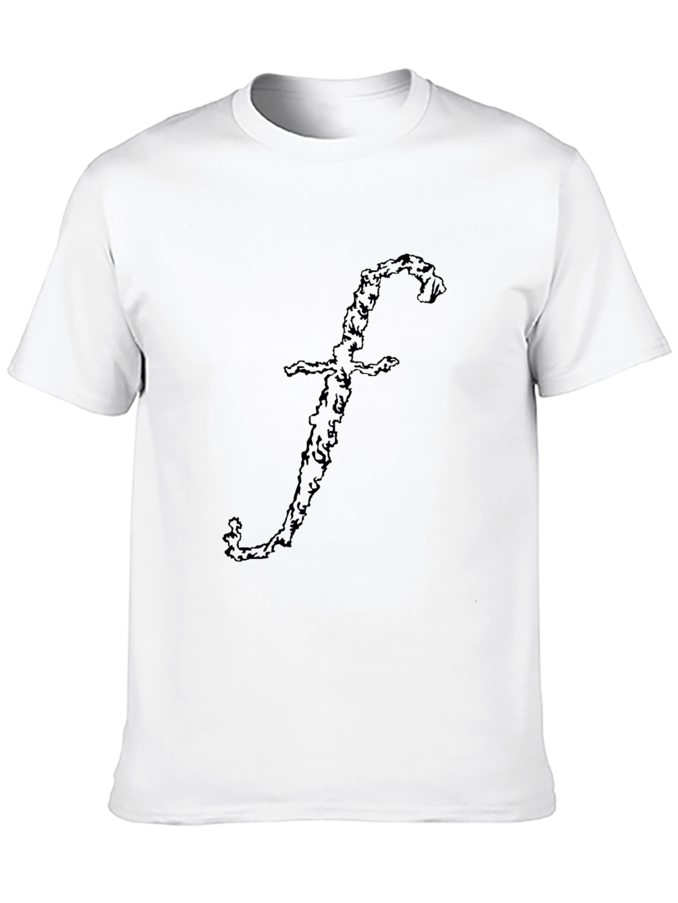 Unique F Letter Design Black T-Shirt