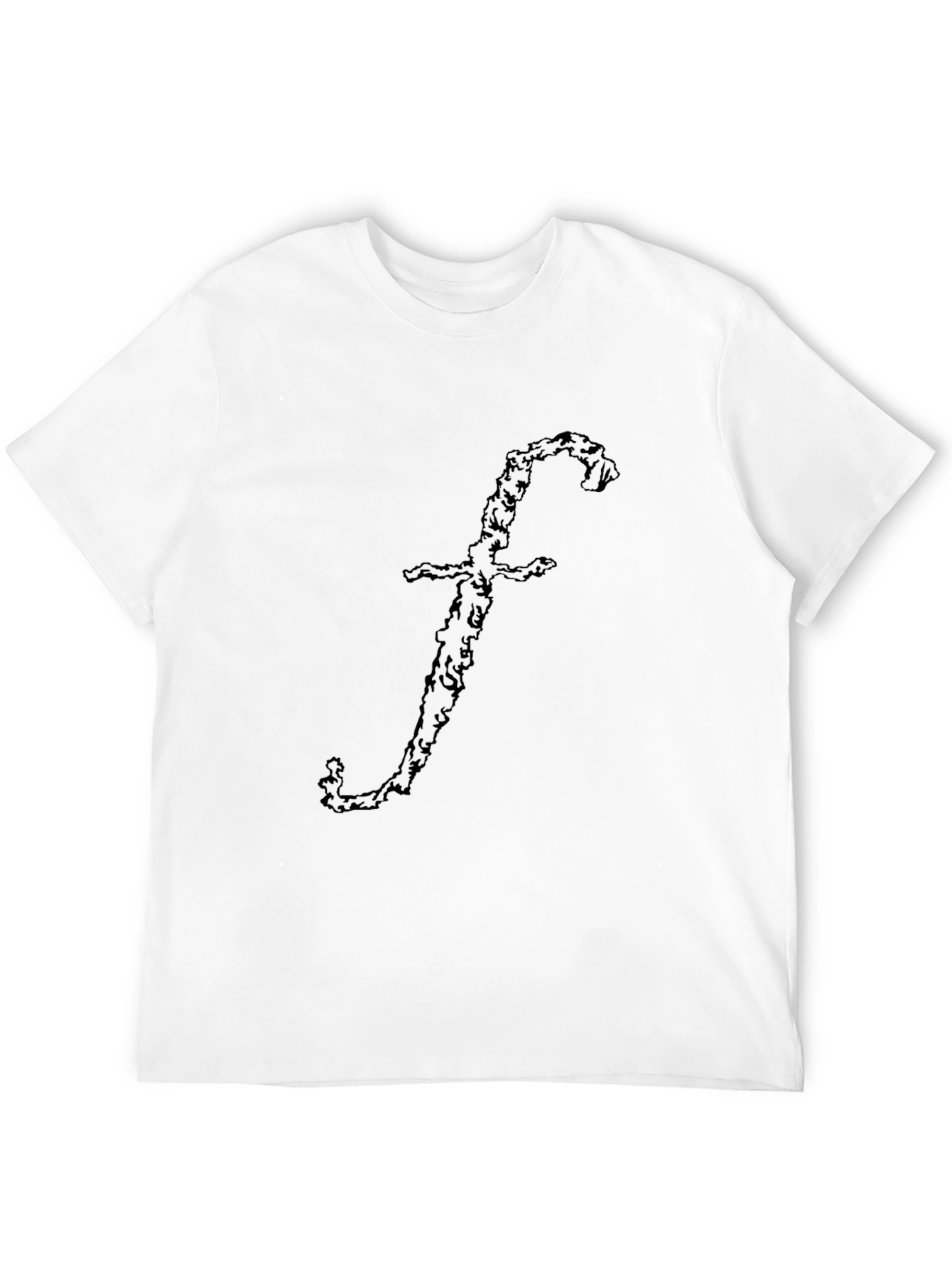 Unique F Letter Design Black T-Shirt