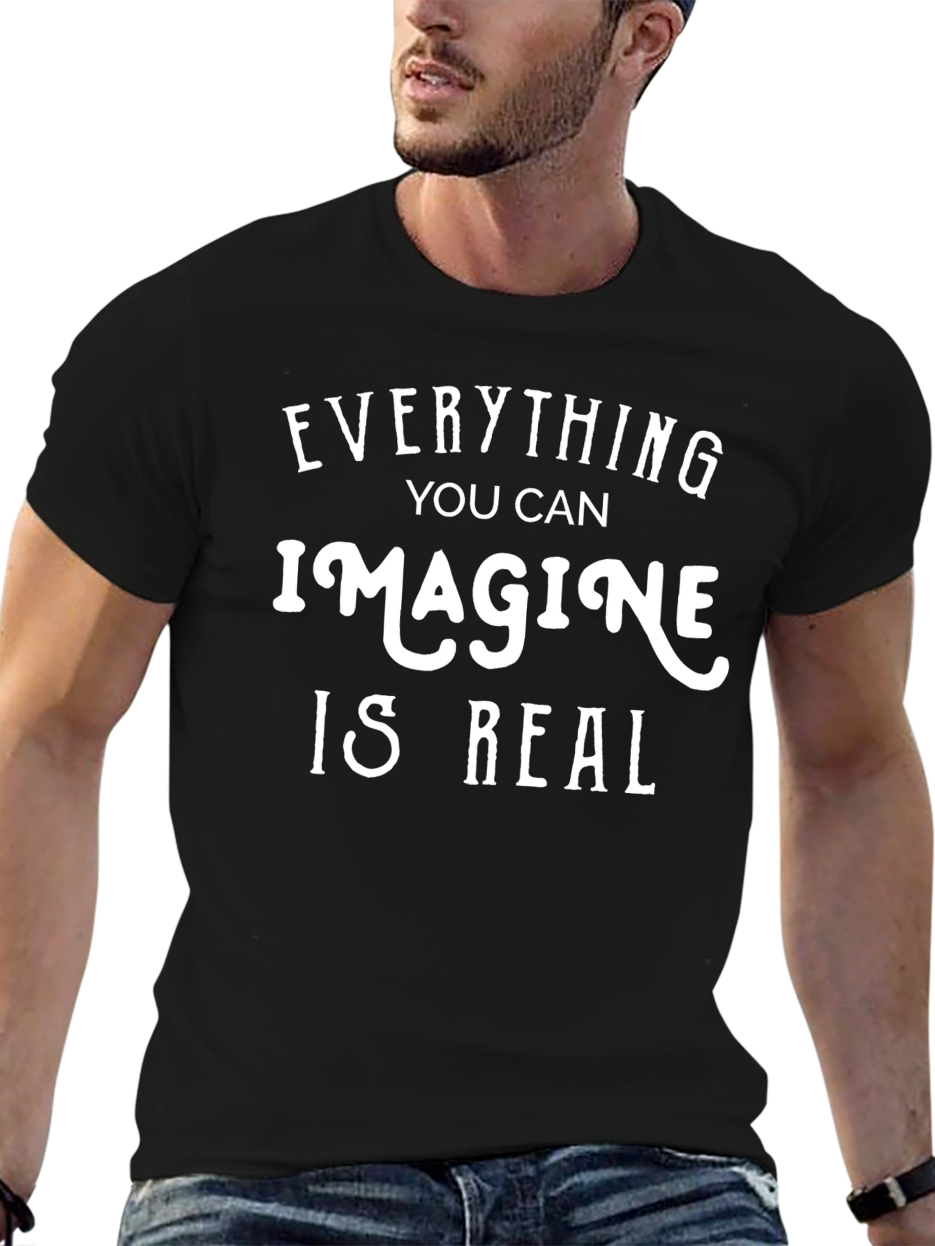 Imagine Is Real Graphic Tee - Black