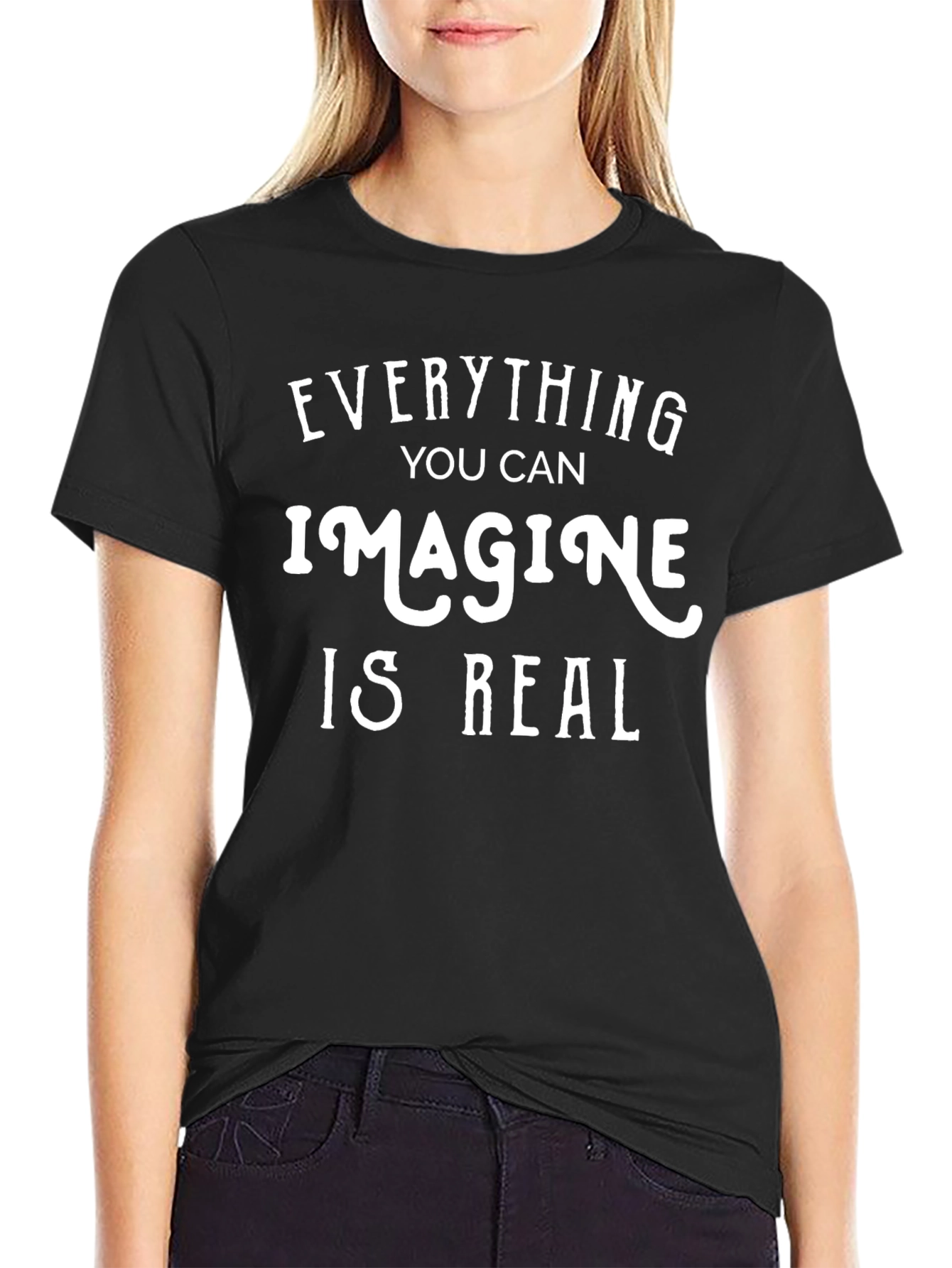 Imagine Is Real Graphic Tee - Black