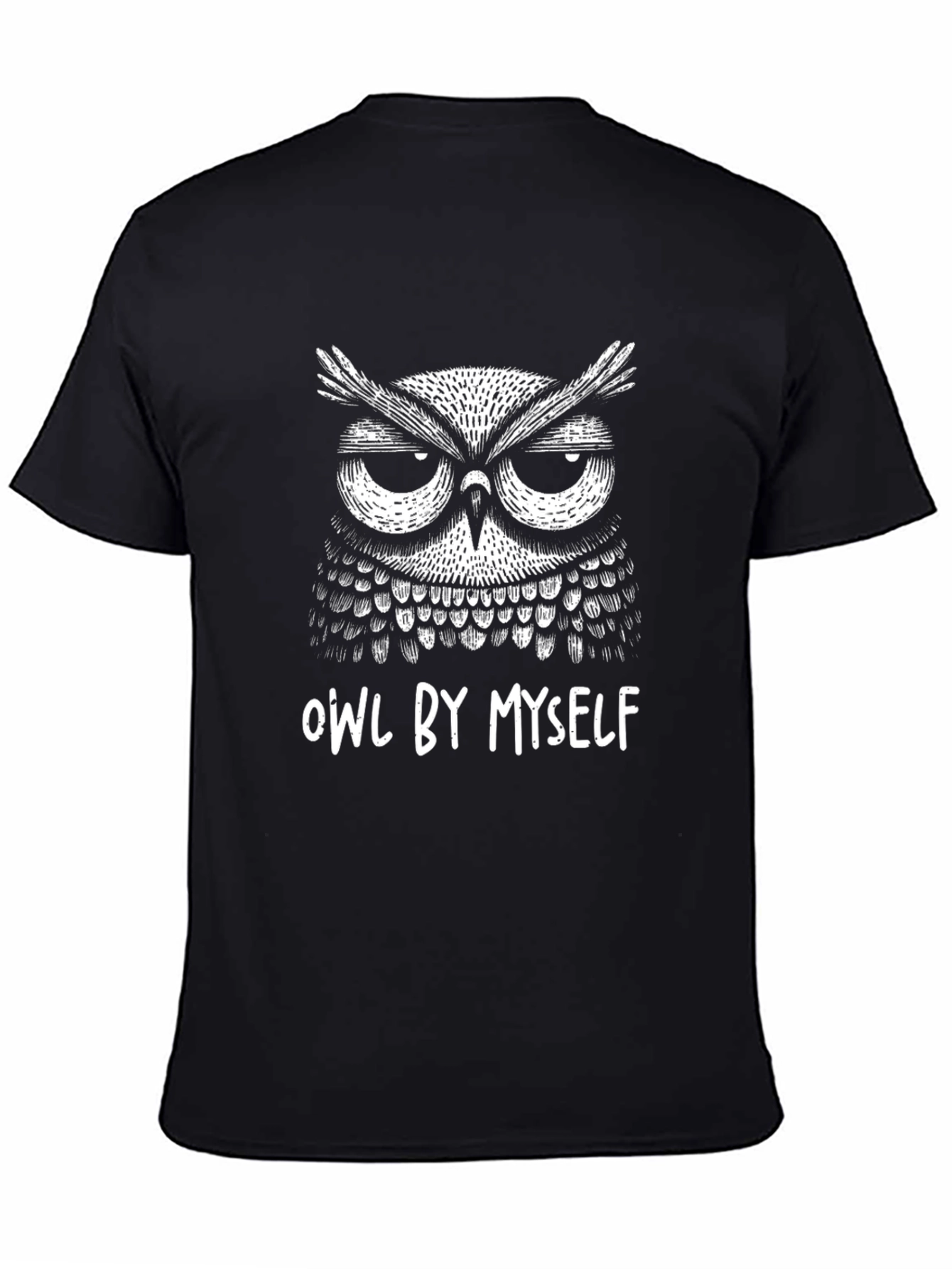 Owl By Myself Black Graphic T-Shirt