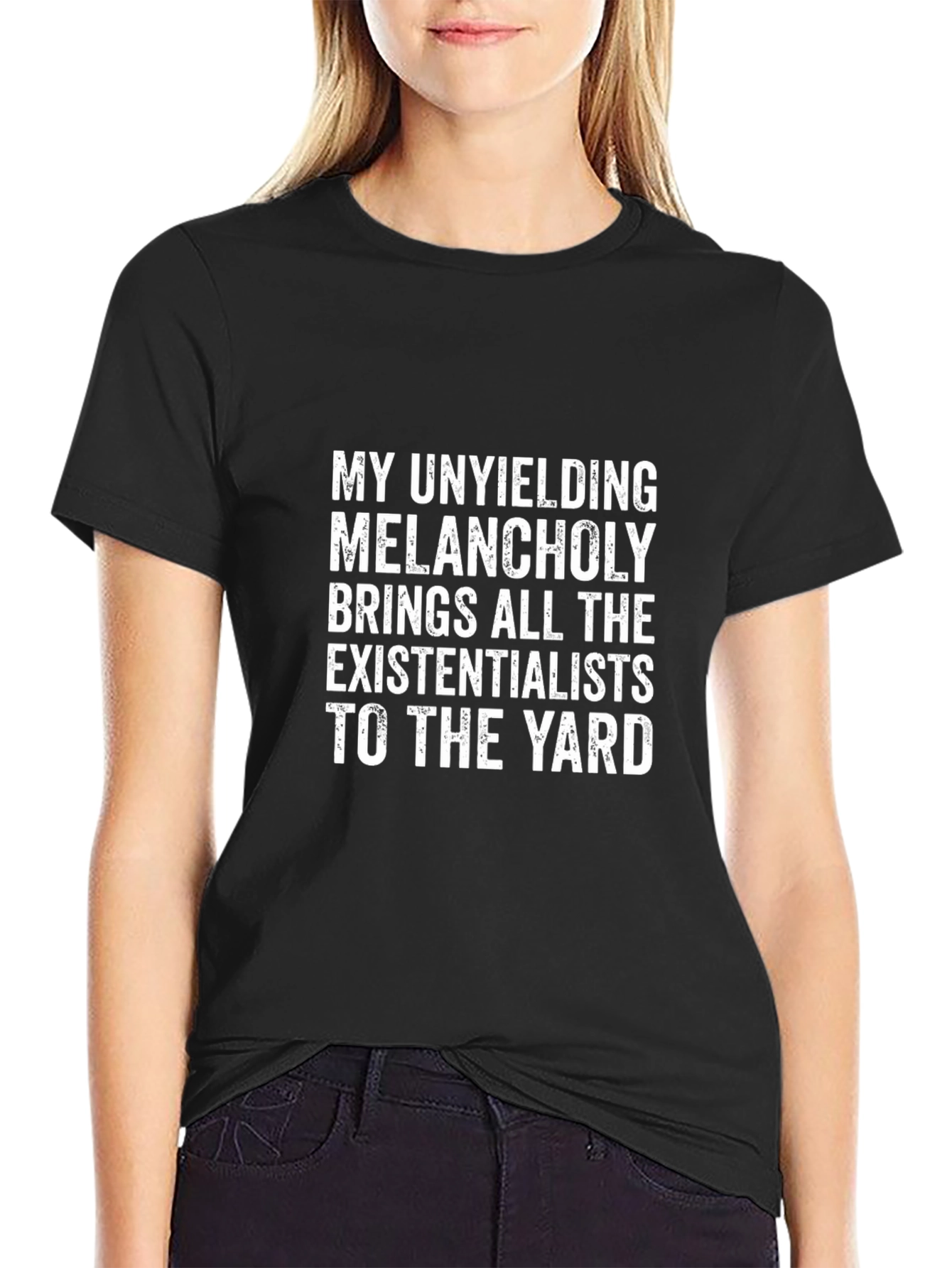 Melancholy Existentialist Graphic Tee - Funny T-Shirt