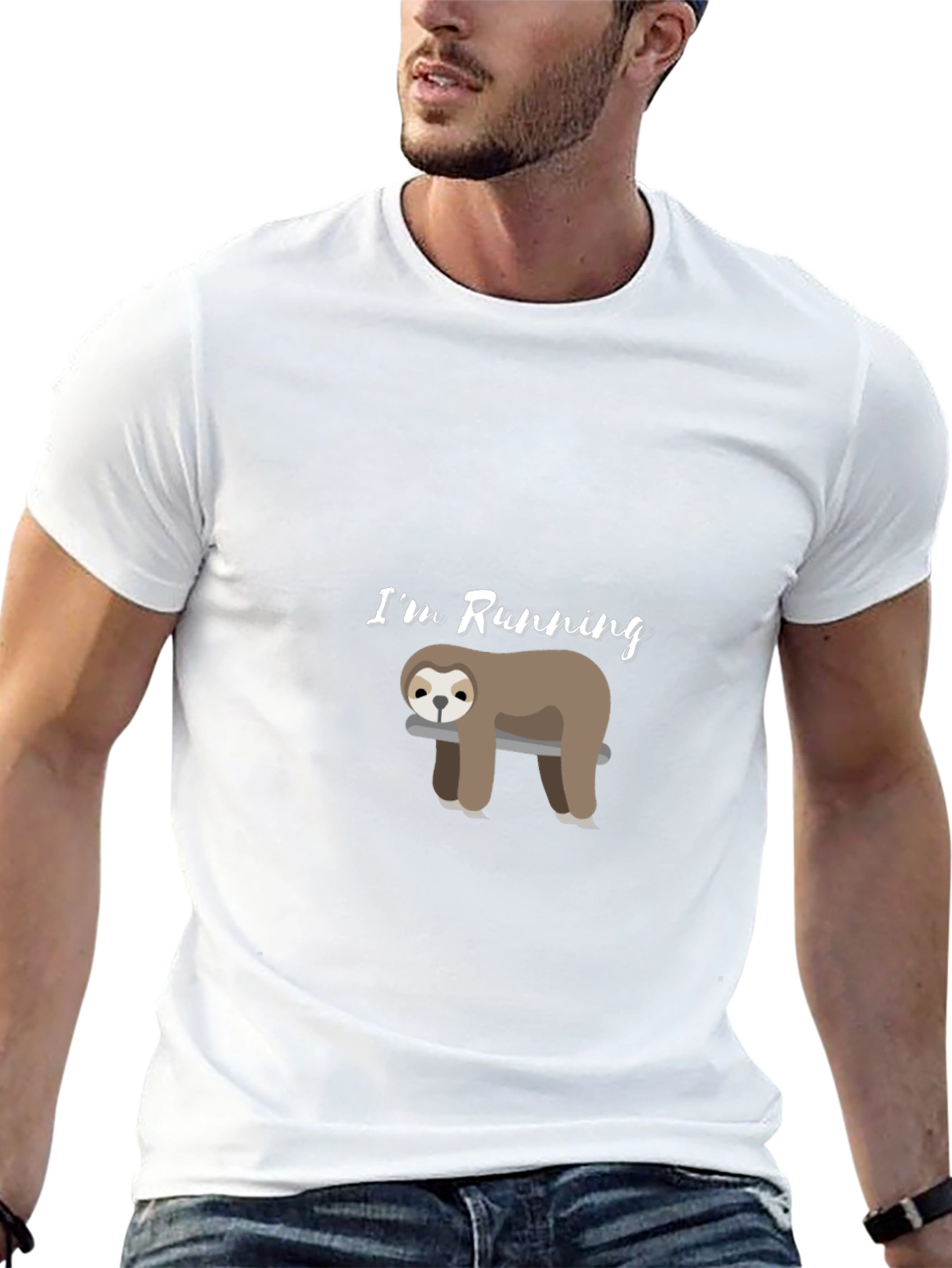 Funny Sloth Running T-Shirt - Lazy Athlete Tee
