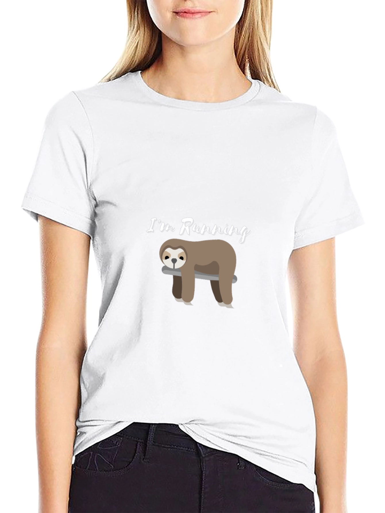 Funny Sloth Running T-Shirt - Lazy Athlete Tee