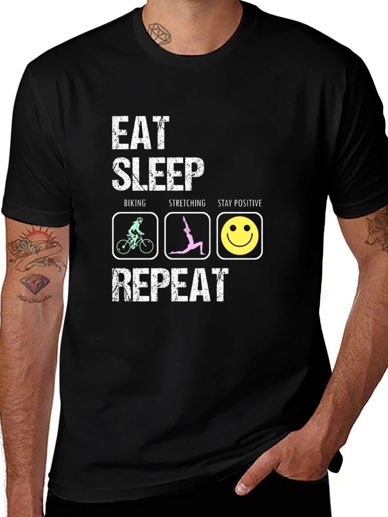 Eat Sleep Biking Stretching T-Shirt